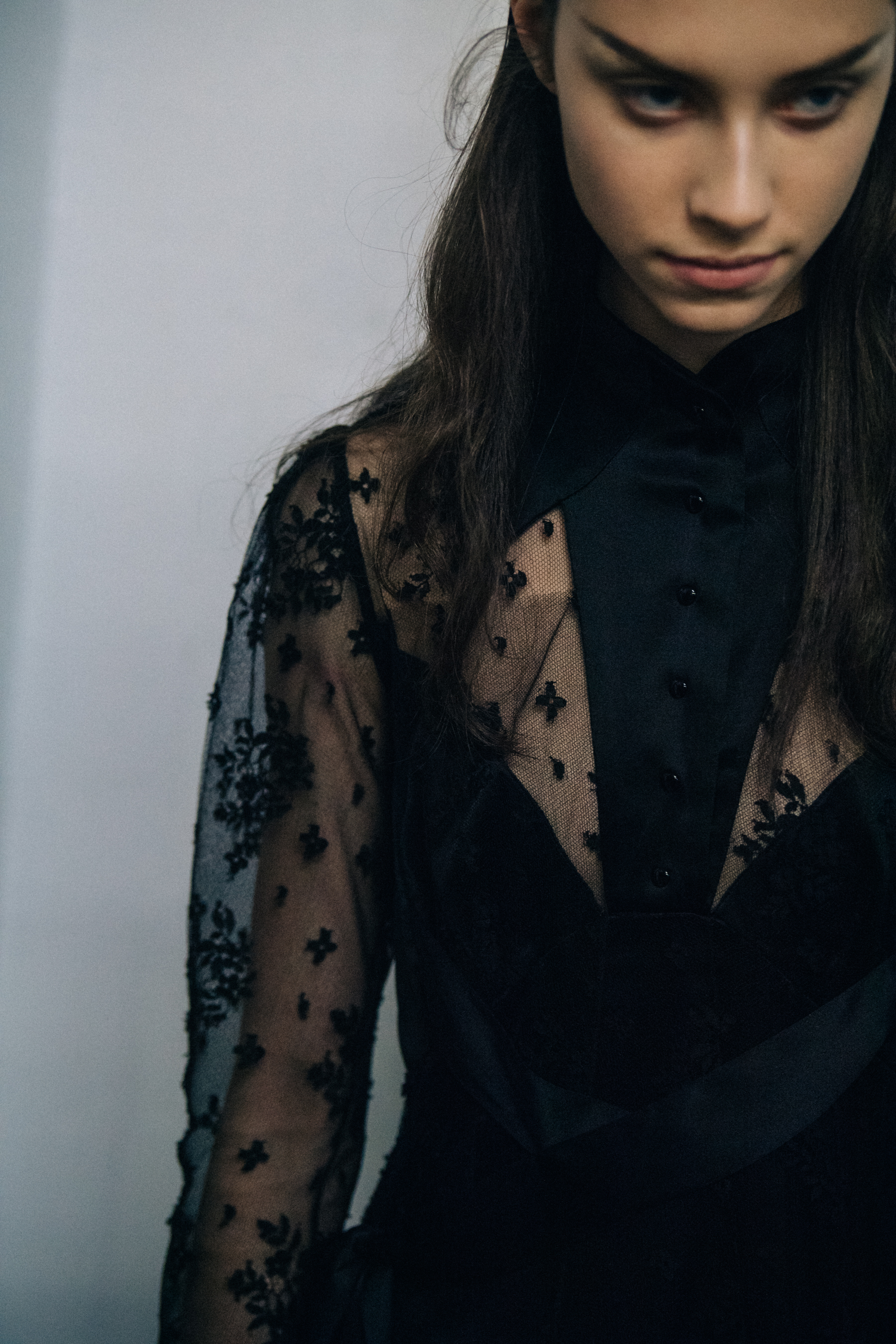 Sophie Martynova backstage at Olivier Theyskens