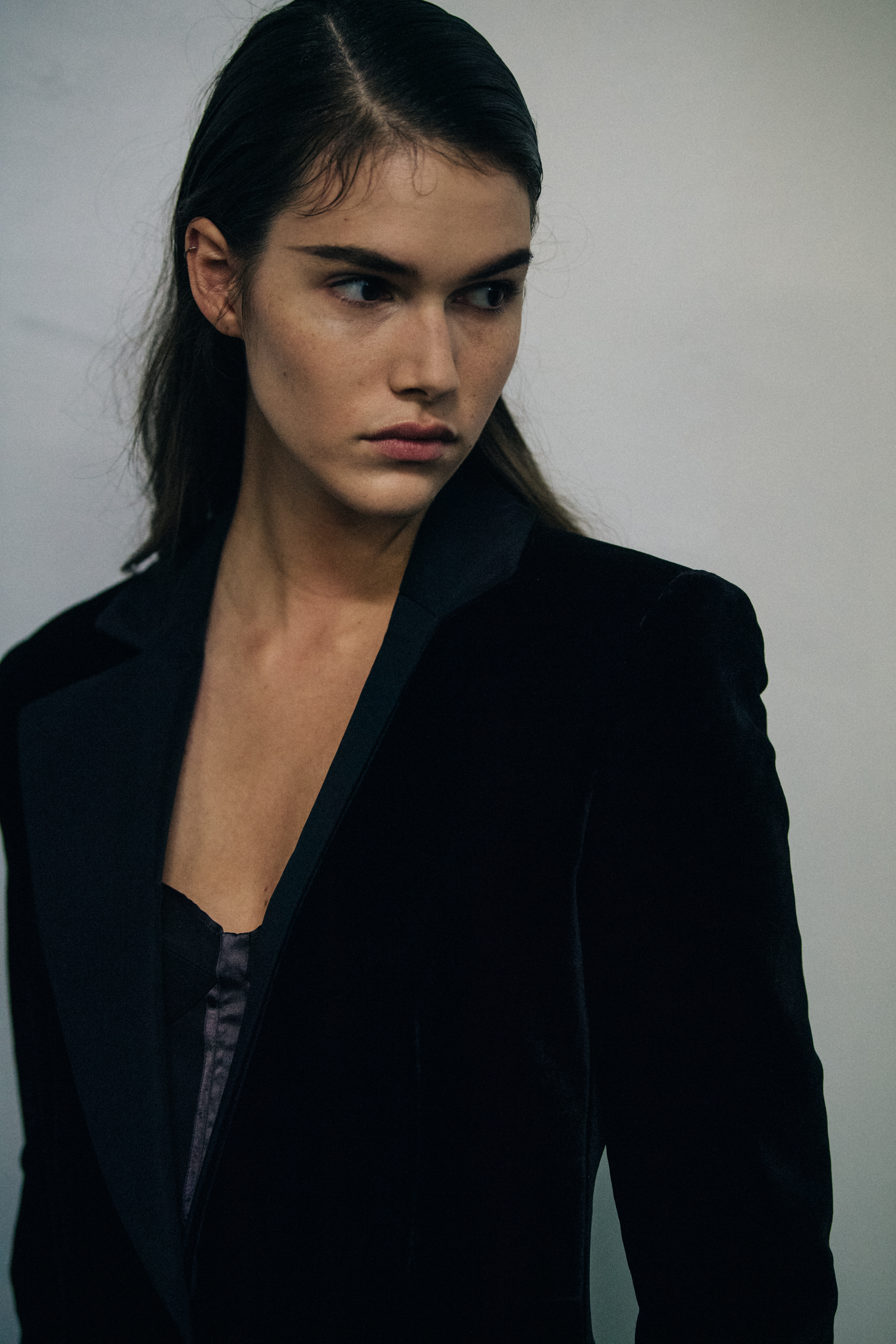 Vanessa Moody backstage at Olivier Theyskens