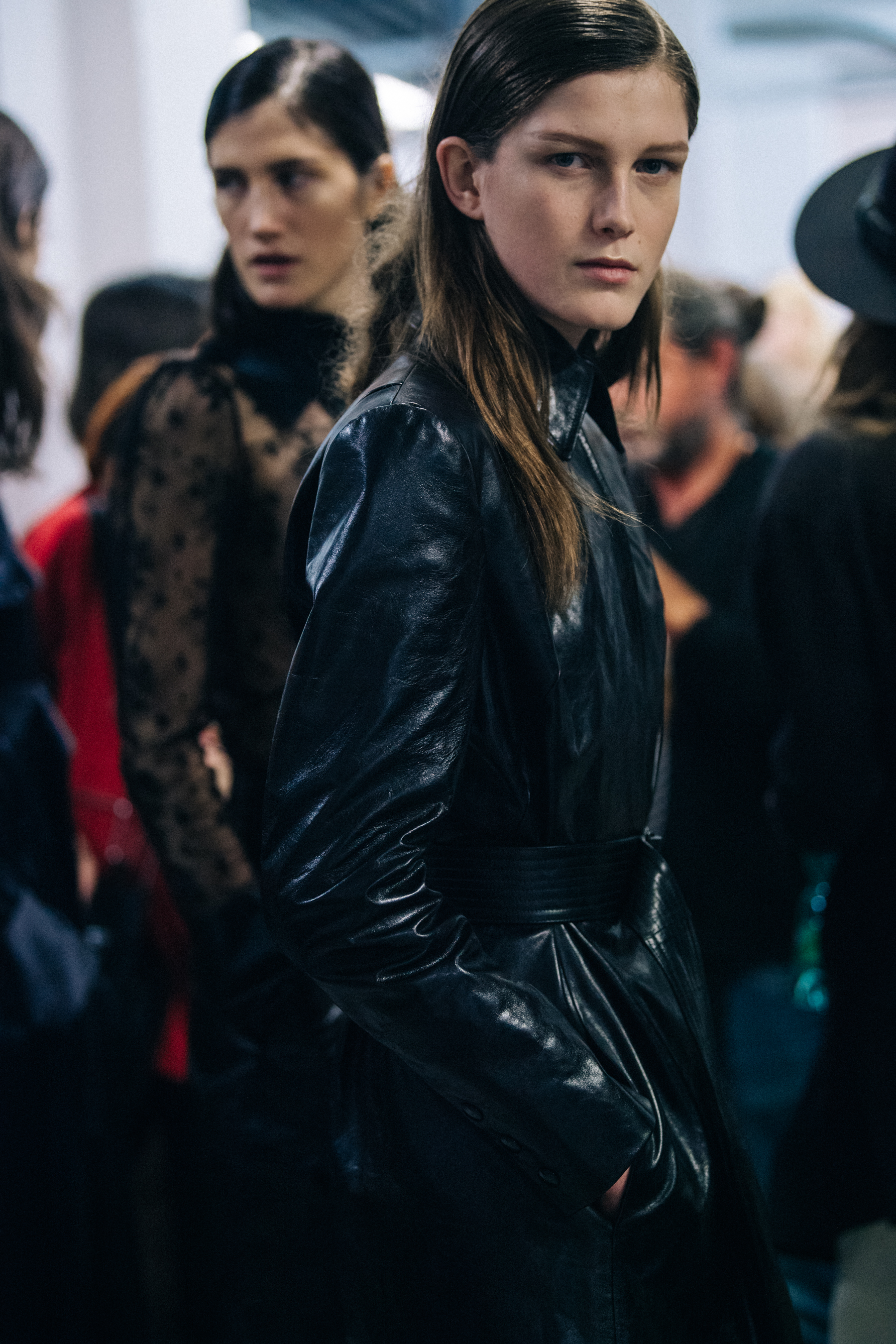 Tessa Bruinsma backstage at Olivier Theyskens