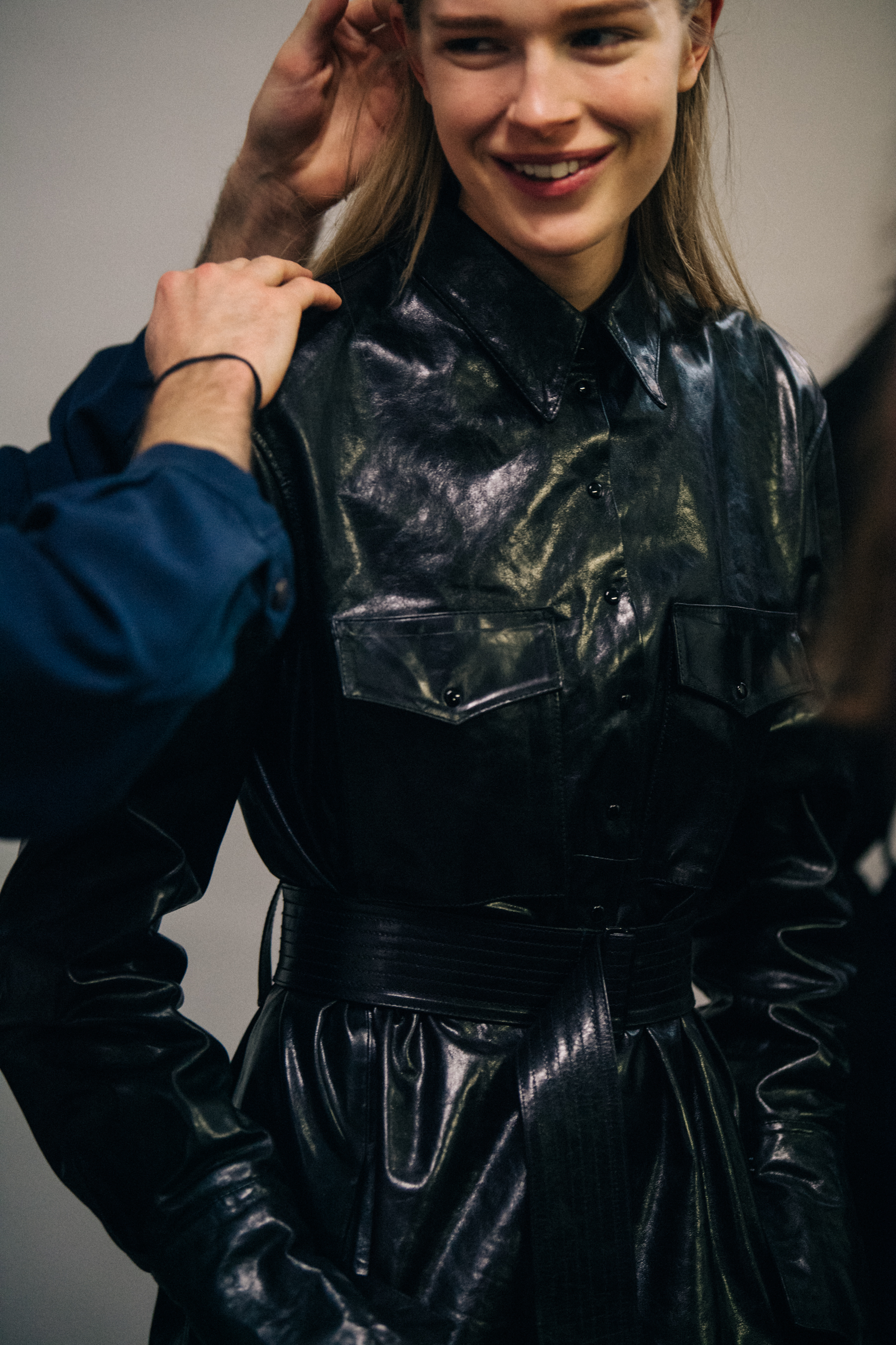 Emily Unkles backstage at Olivier Theyskens
