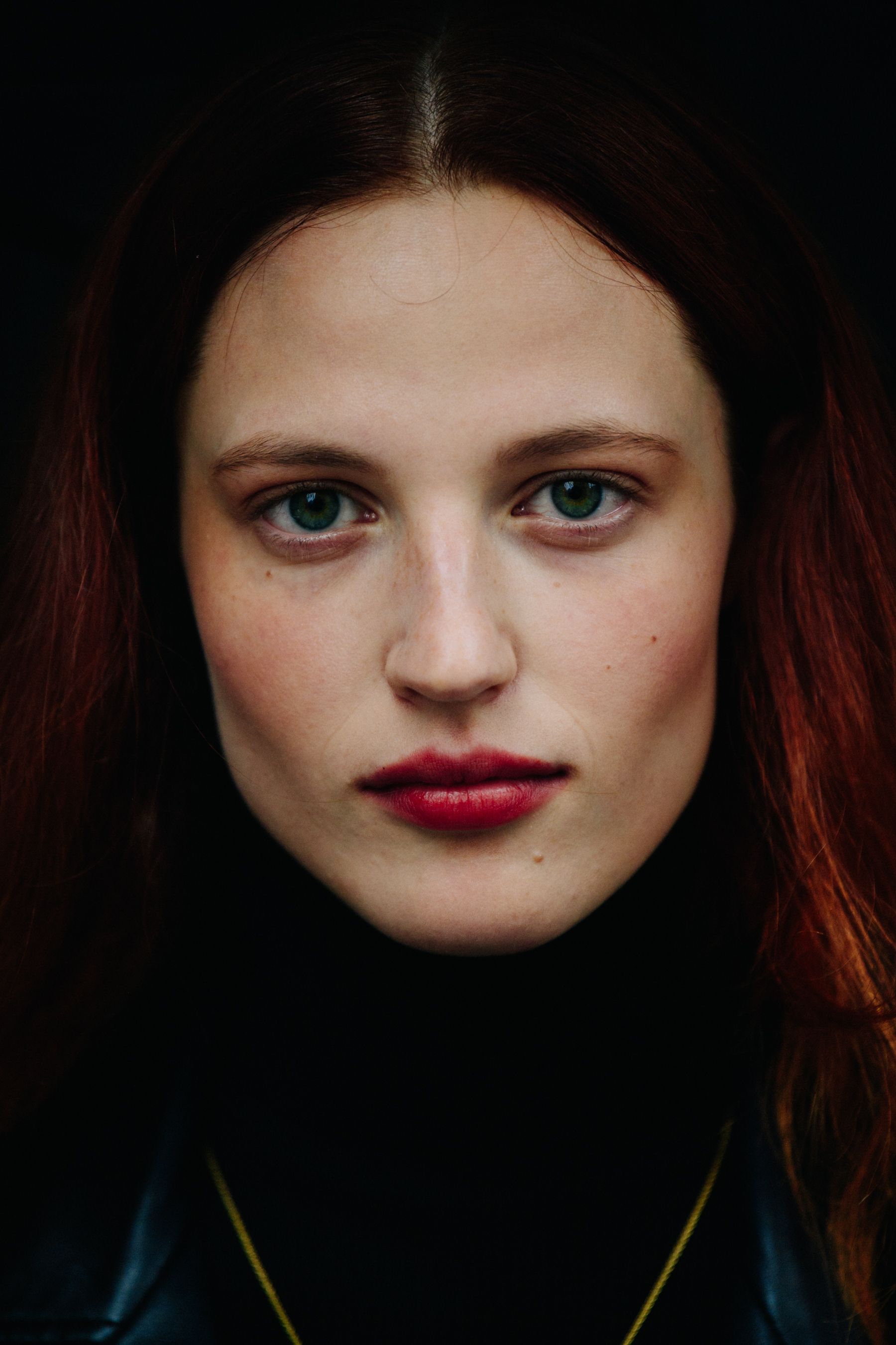 Portrait of model with red hair