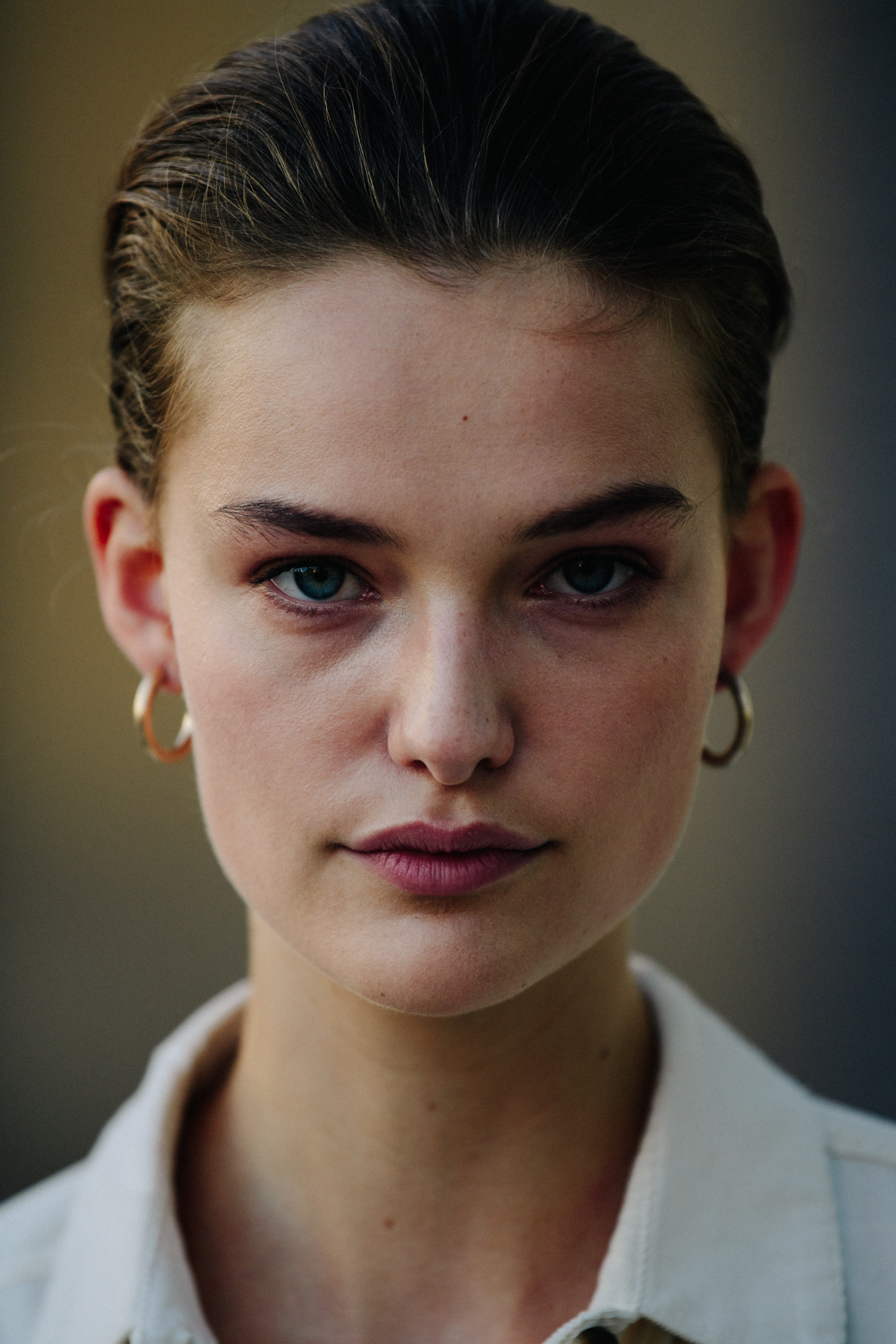Portrait of model with blue eyes