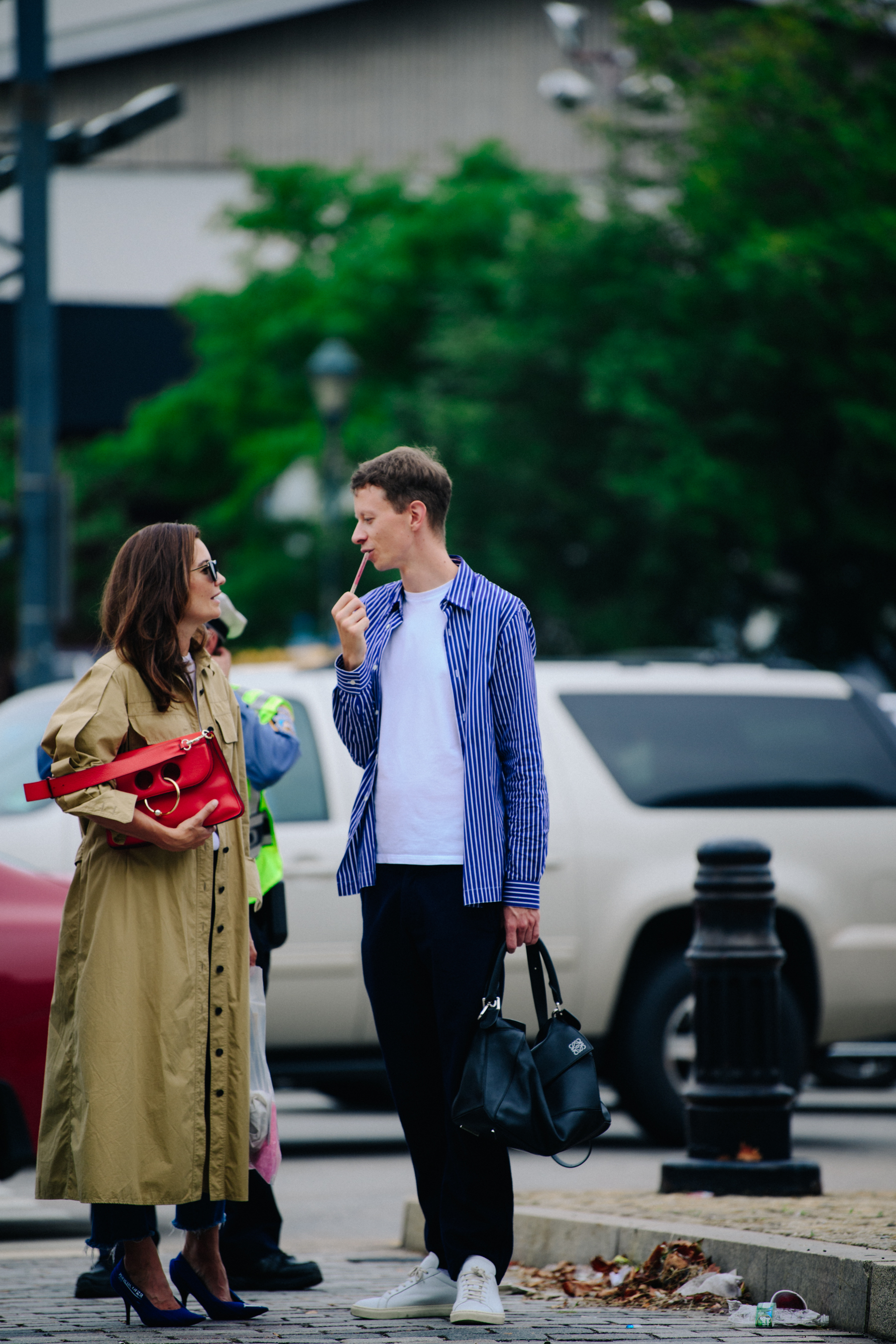 Couple wearing smart clothing