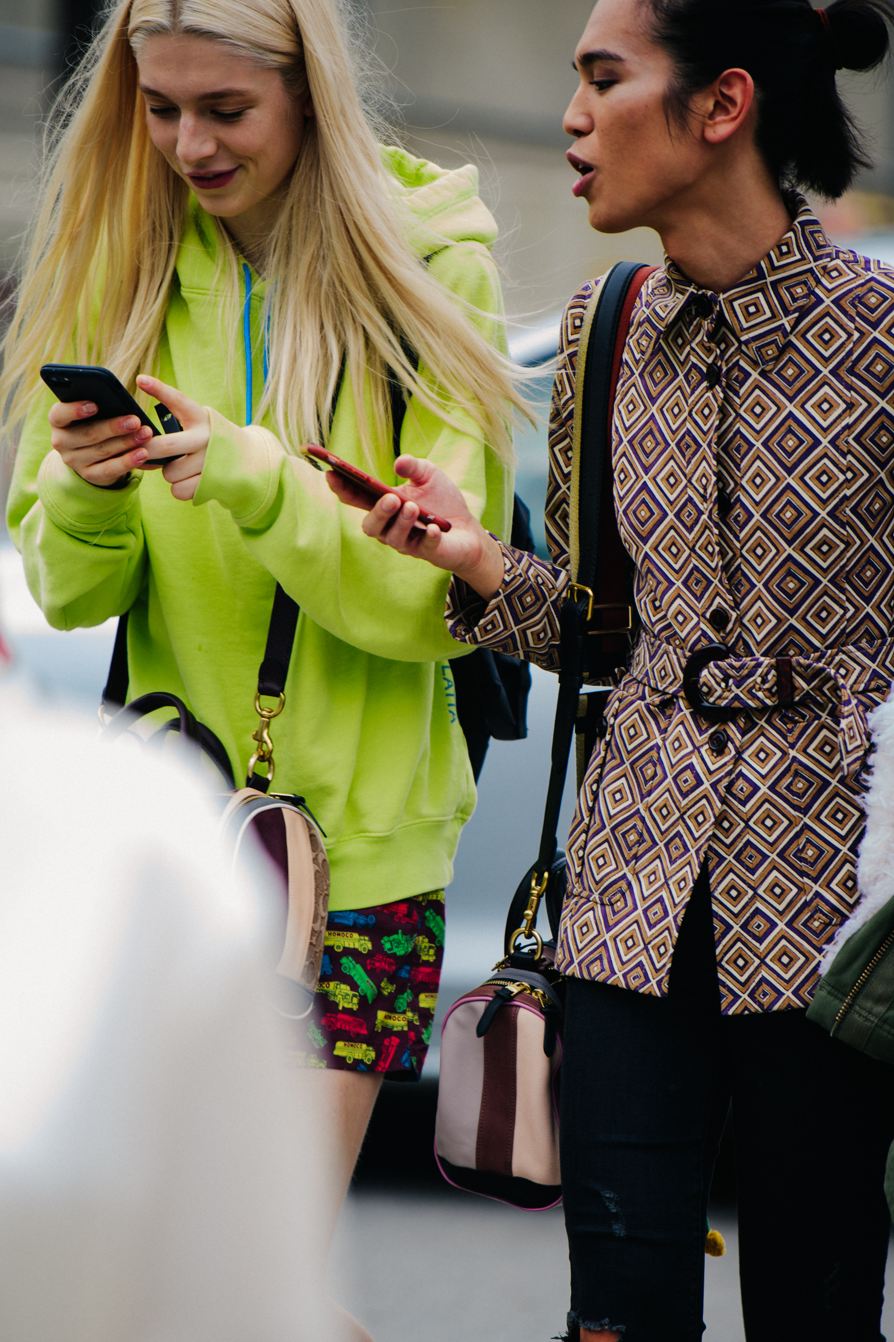 Two models leaving show