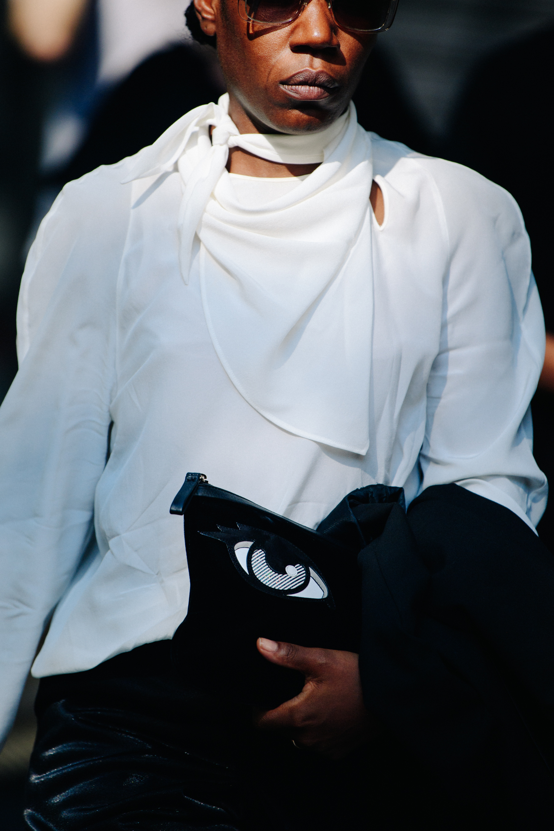 Woman wearing white shirt