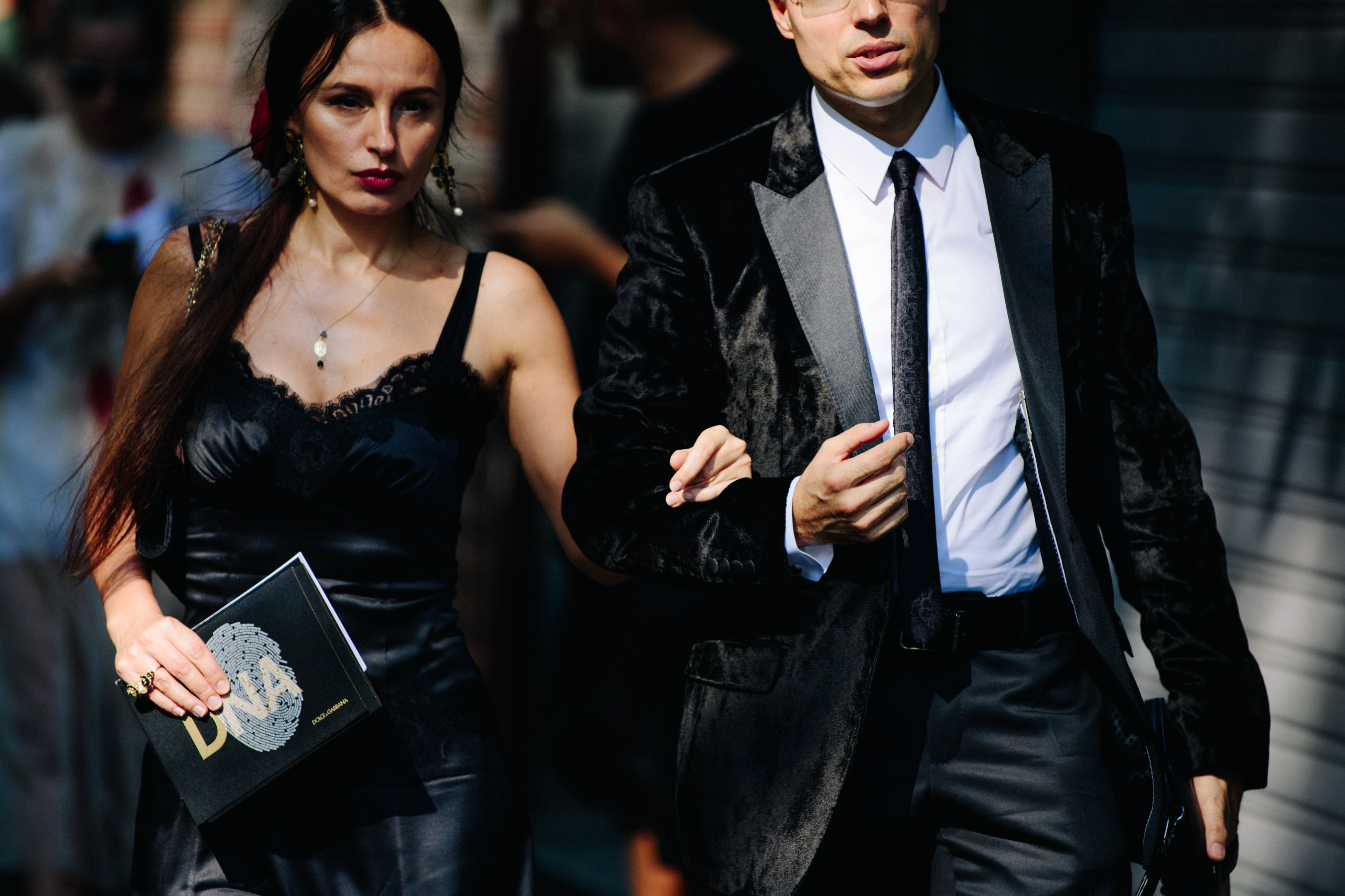 Couple wearing black tie