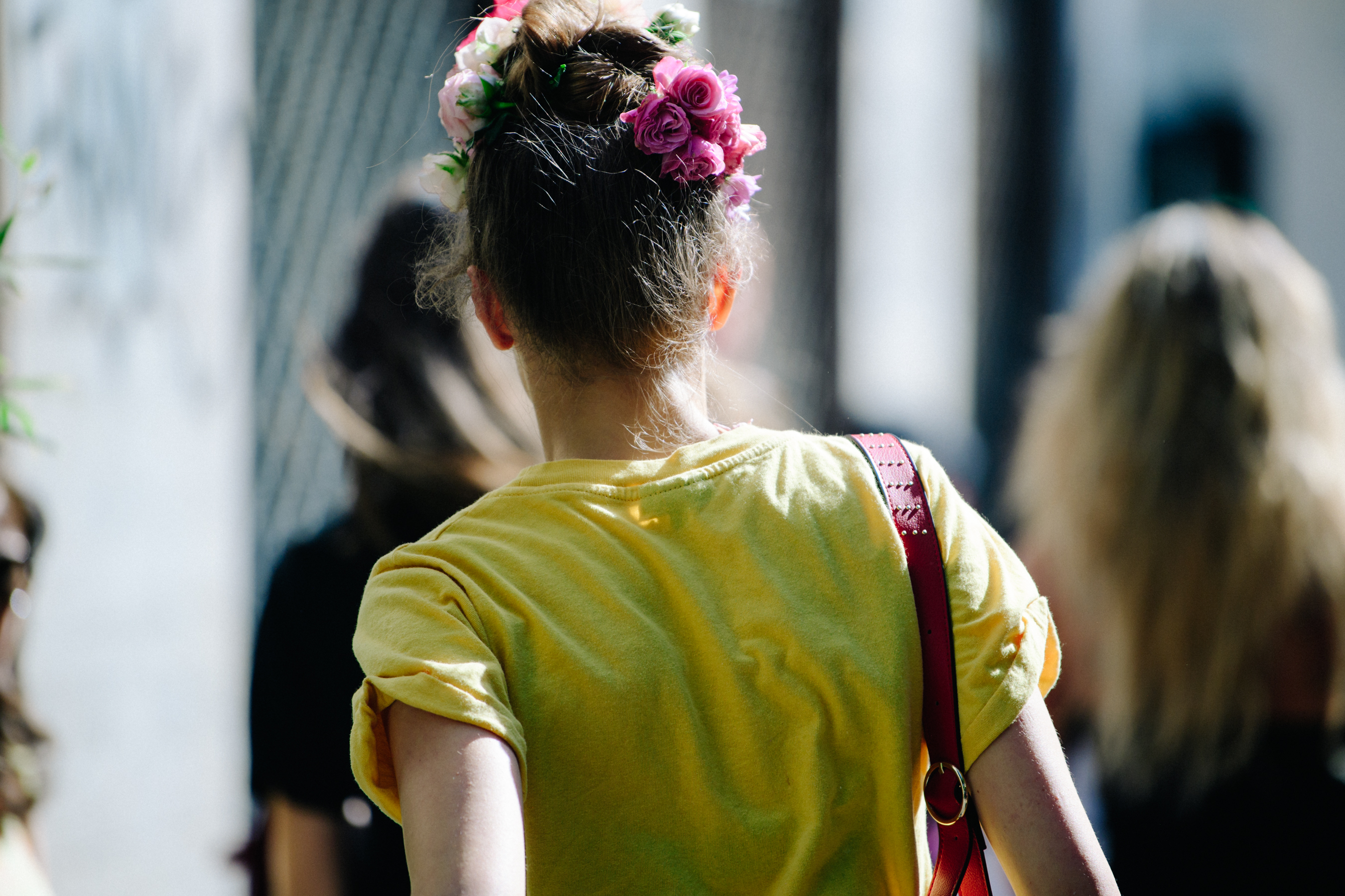 Model with flowers in hair