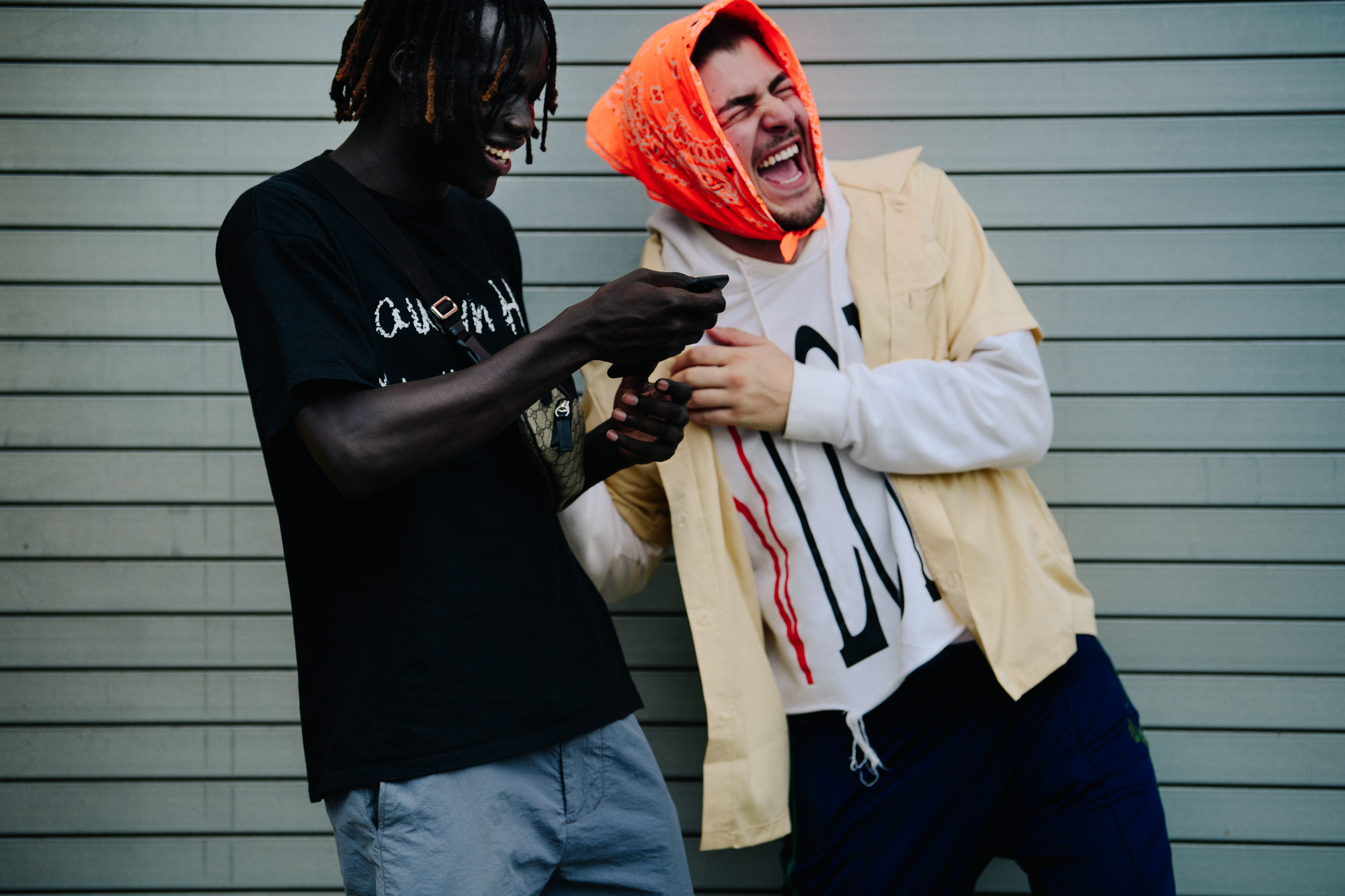 Two men wearing streetwear