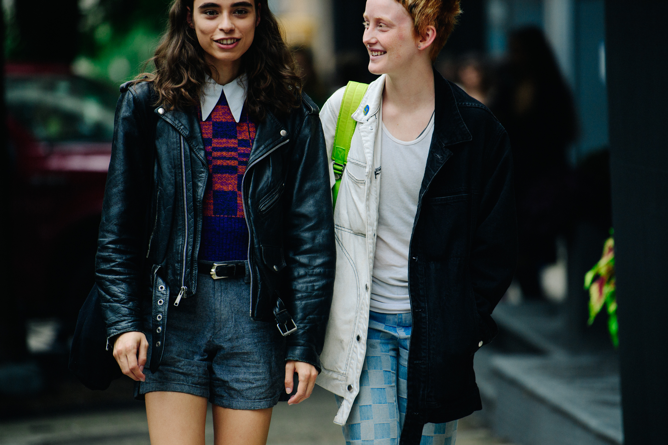 Two models leaving show
