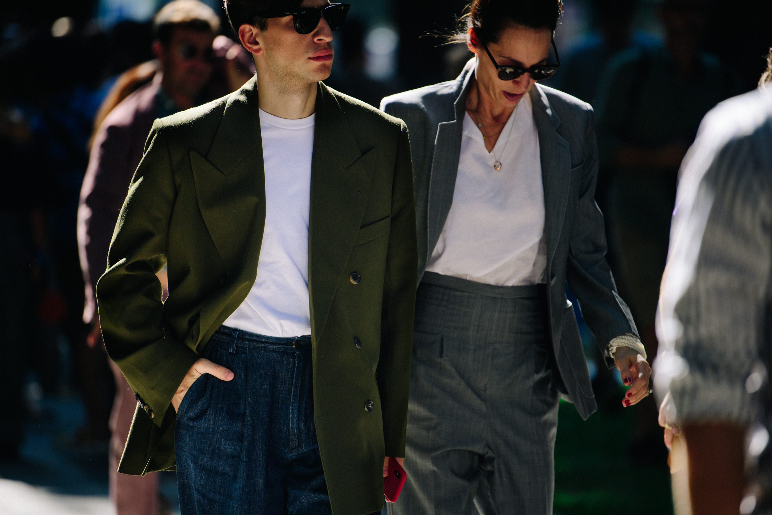Couple wearing suit jackets