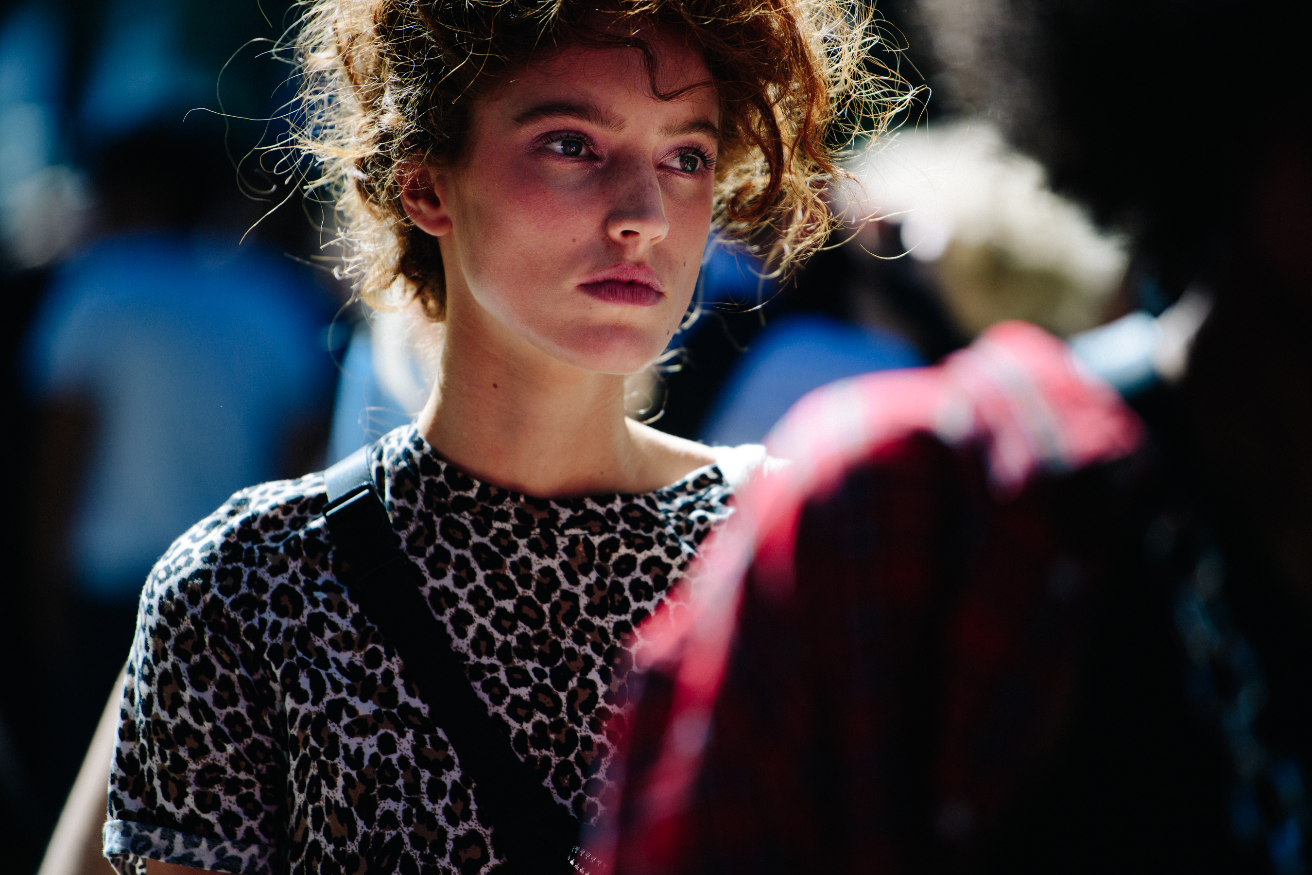 Model with curly ginger hair