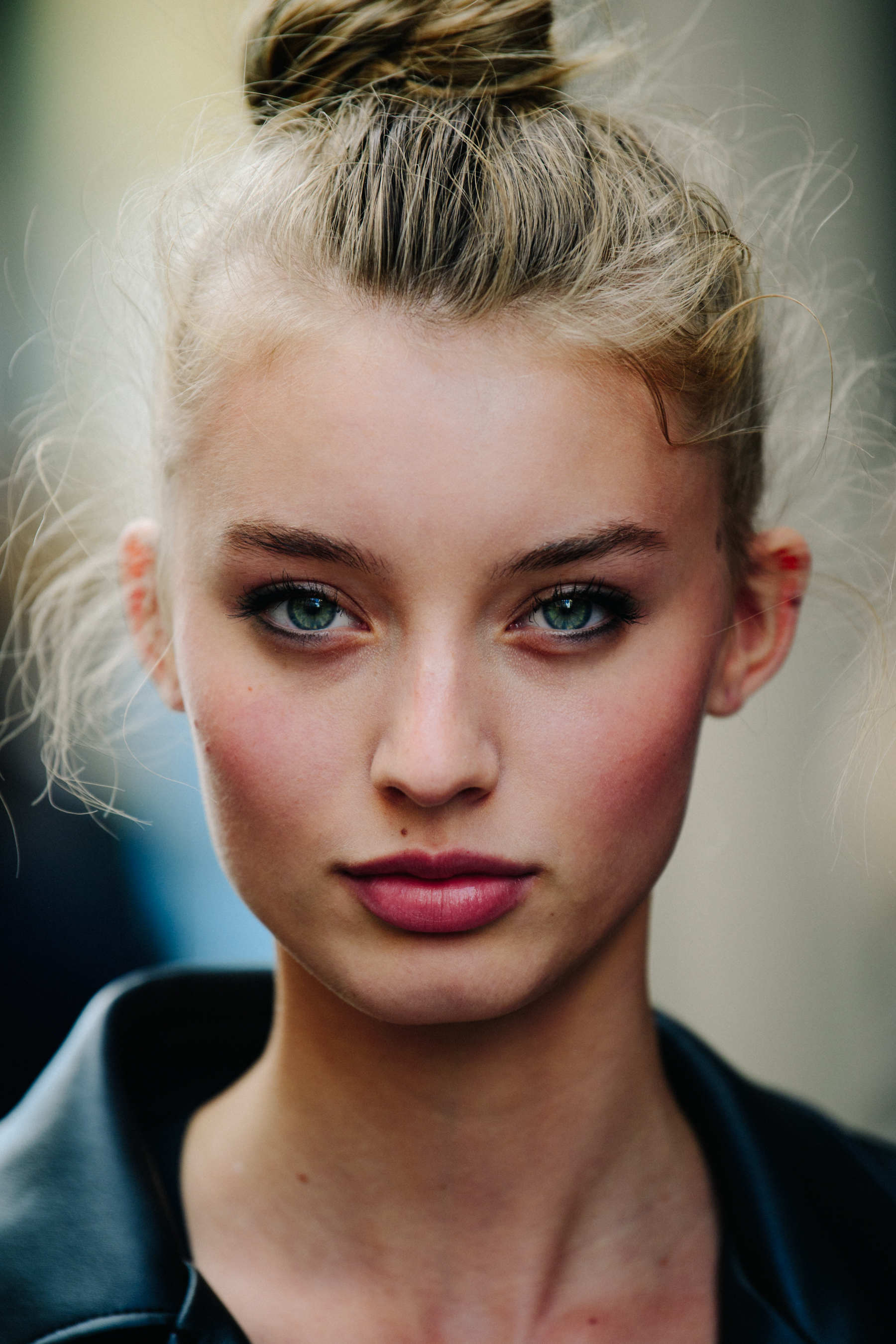Portrait of model with green eyes