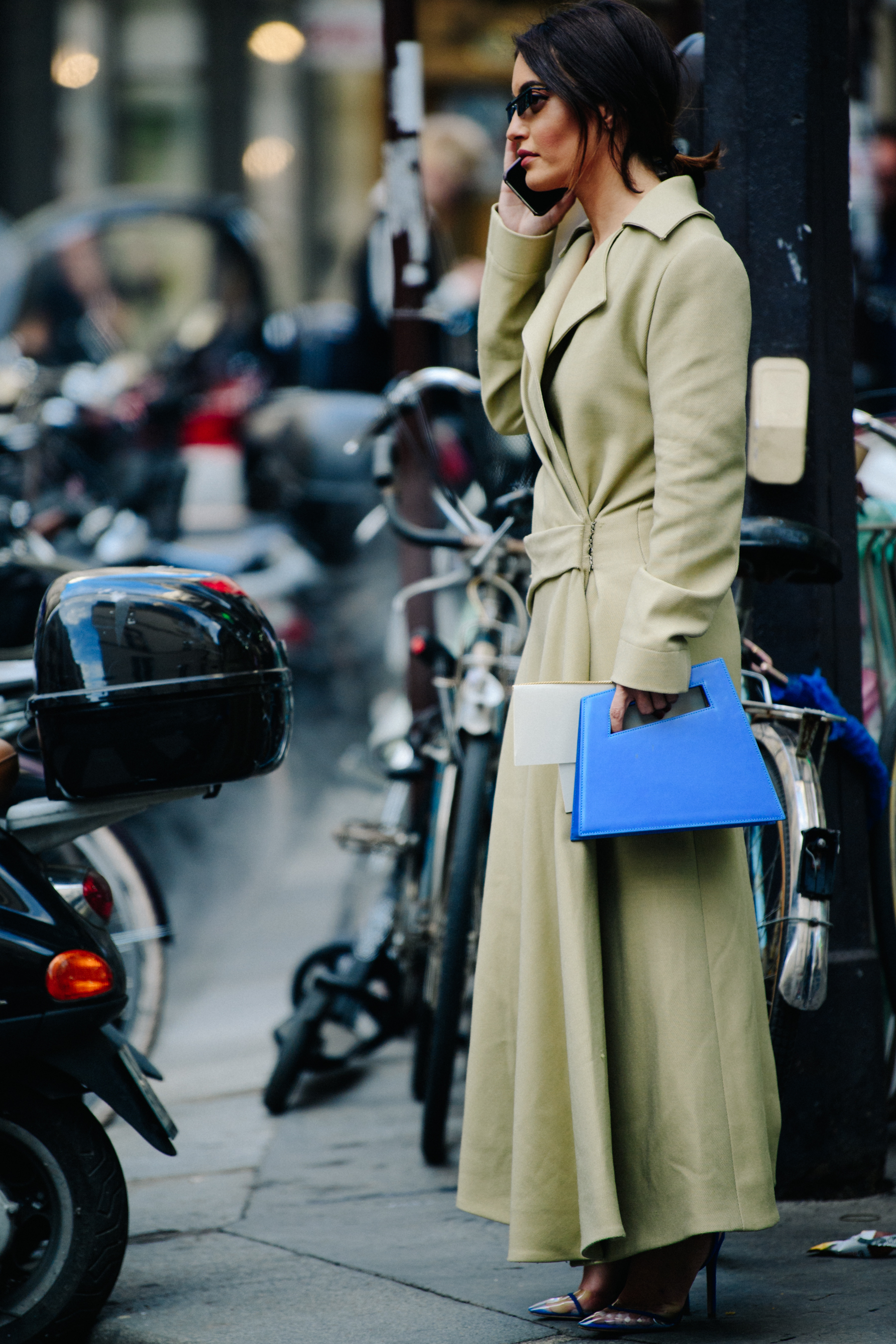 Woman wearing trench coat