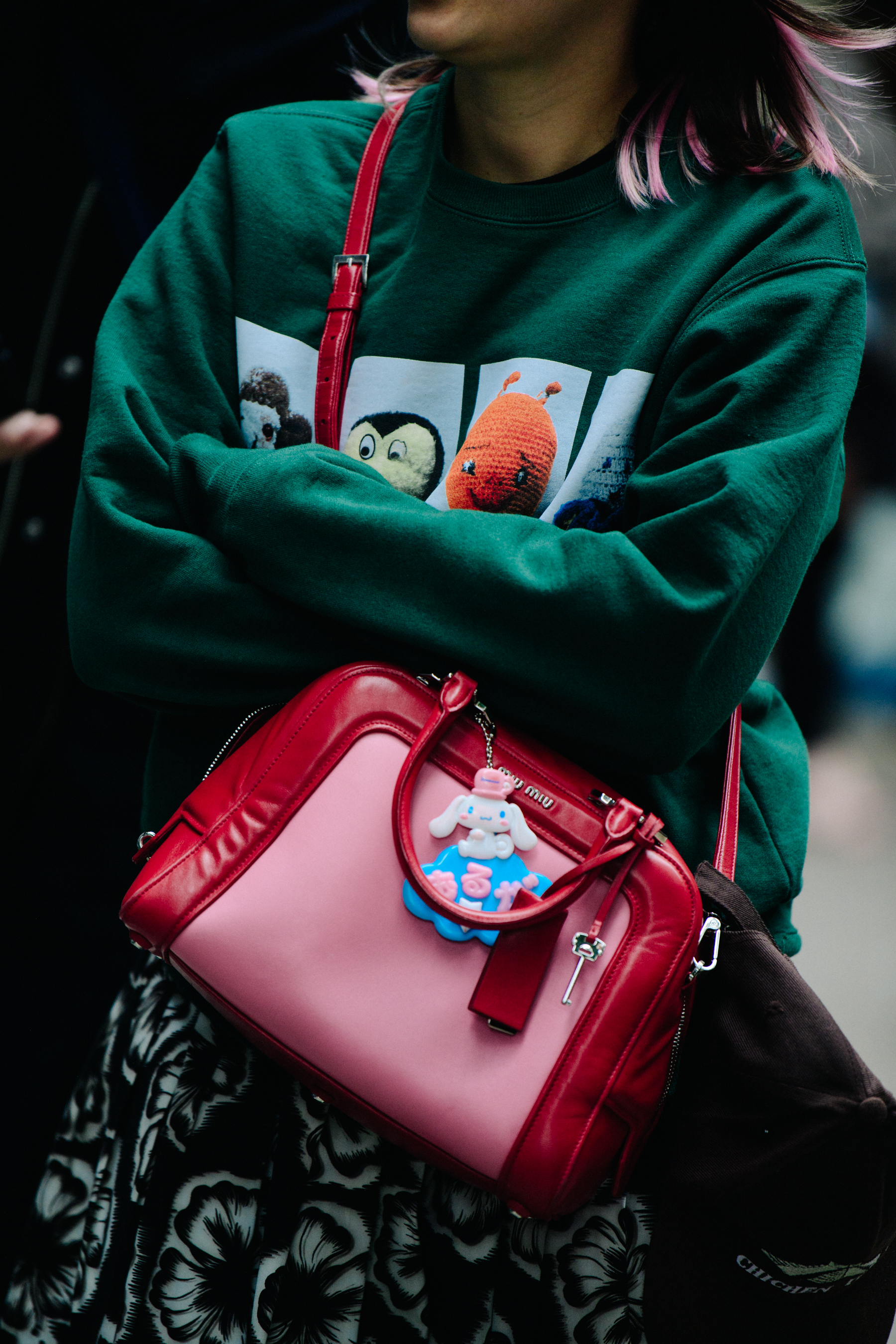 Woman wearing green jumper