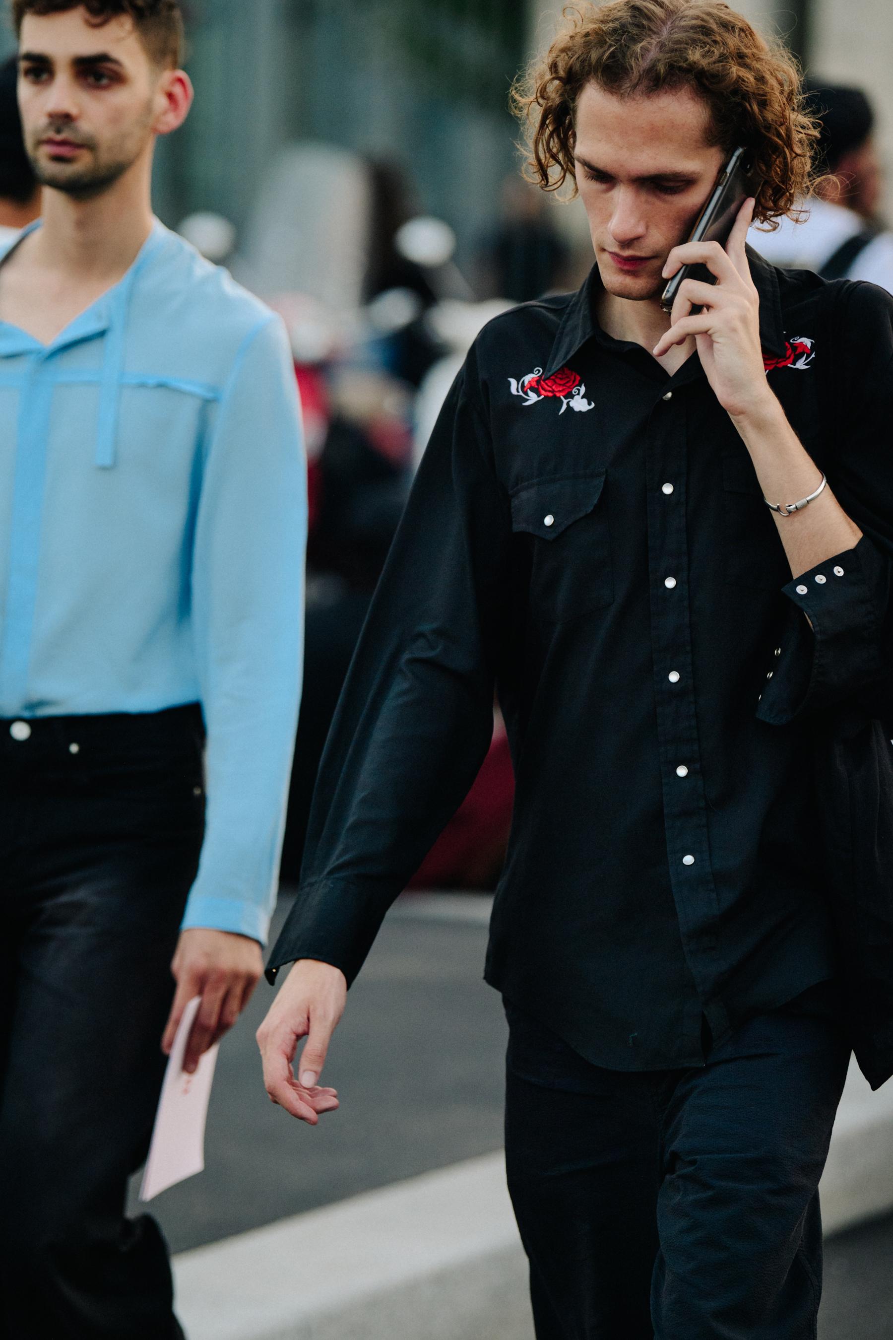 Man wearing black Western shirt