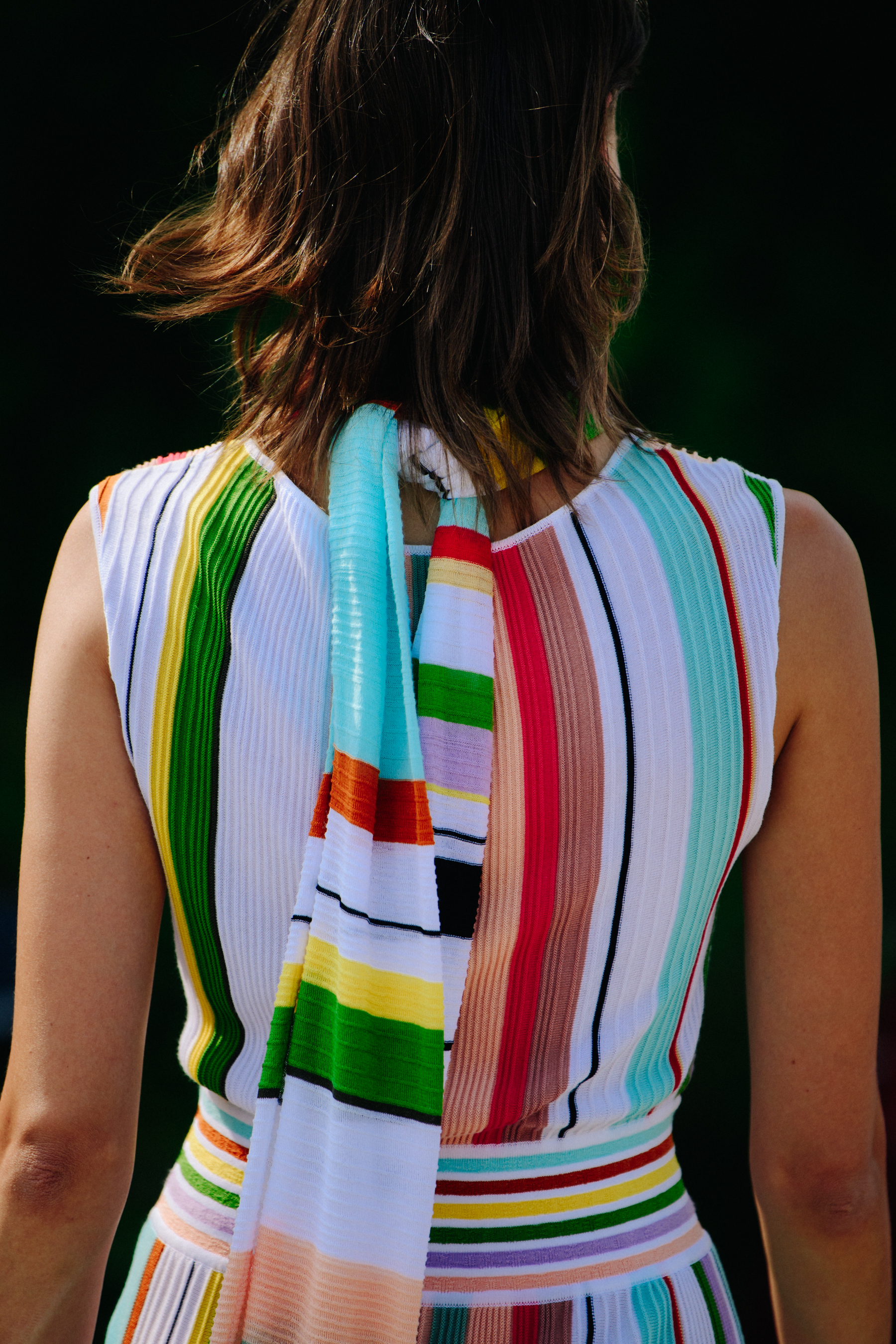 Woman wearing colourful dress