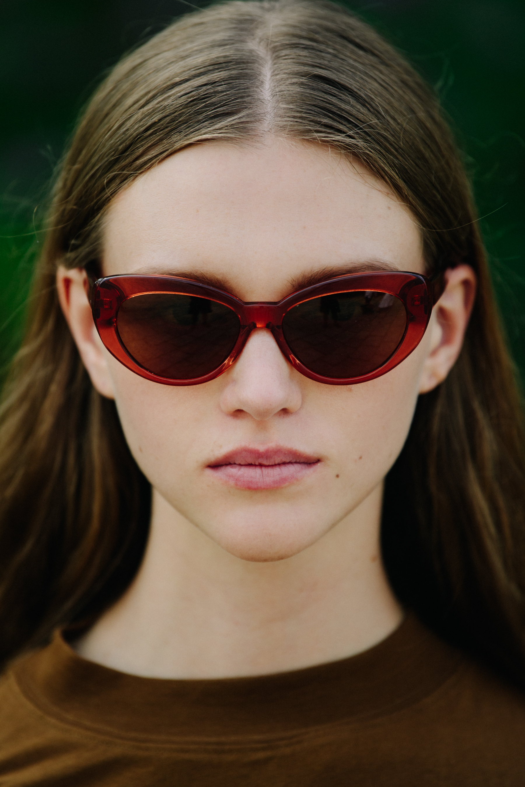 Portrait of model wearing sunglasses