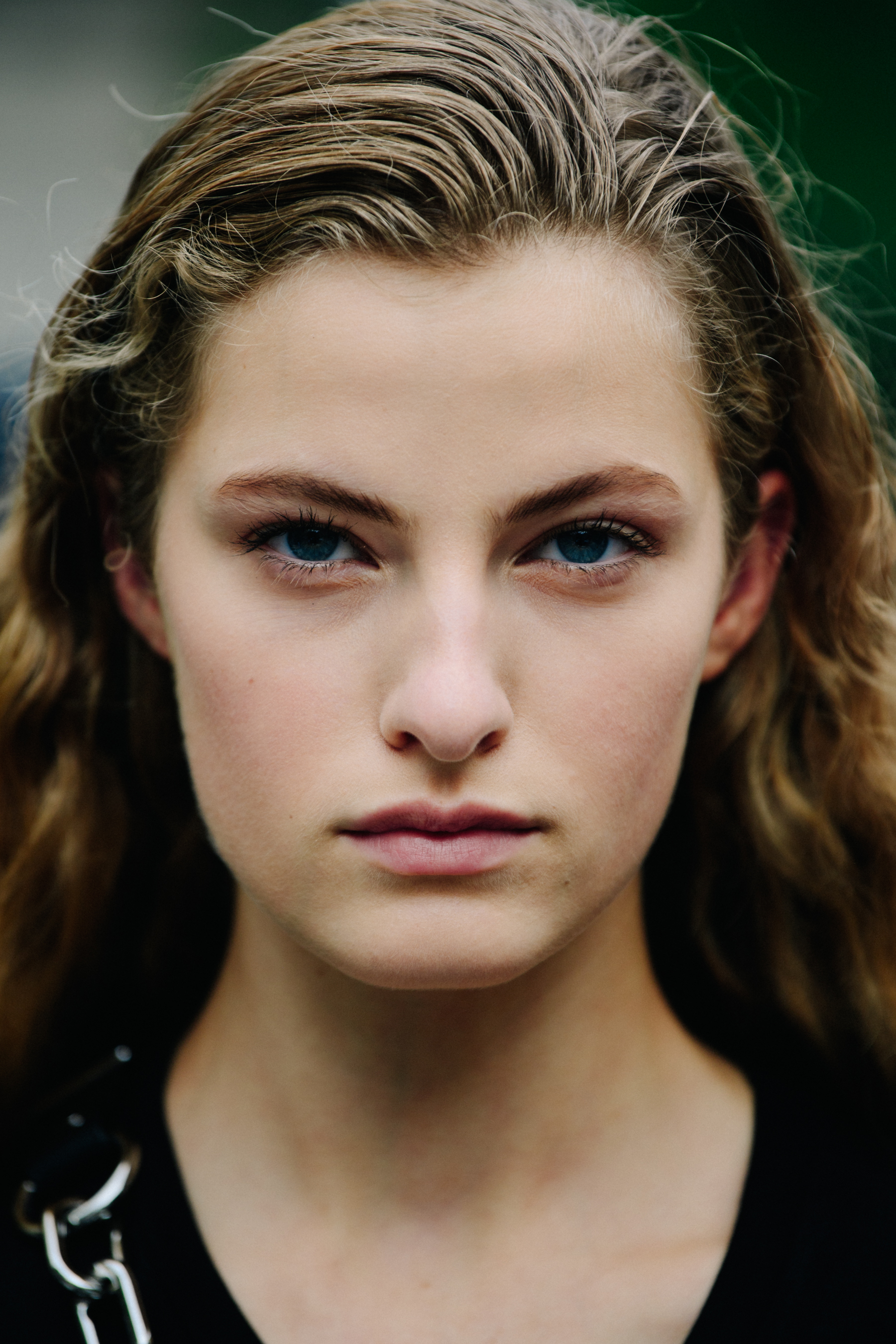 Portrait of model with blue eyes