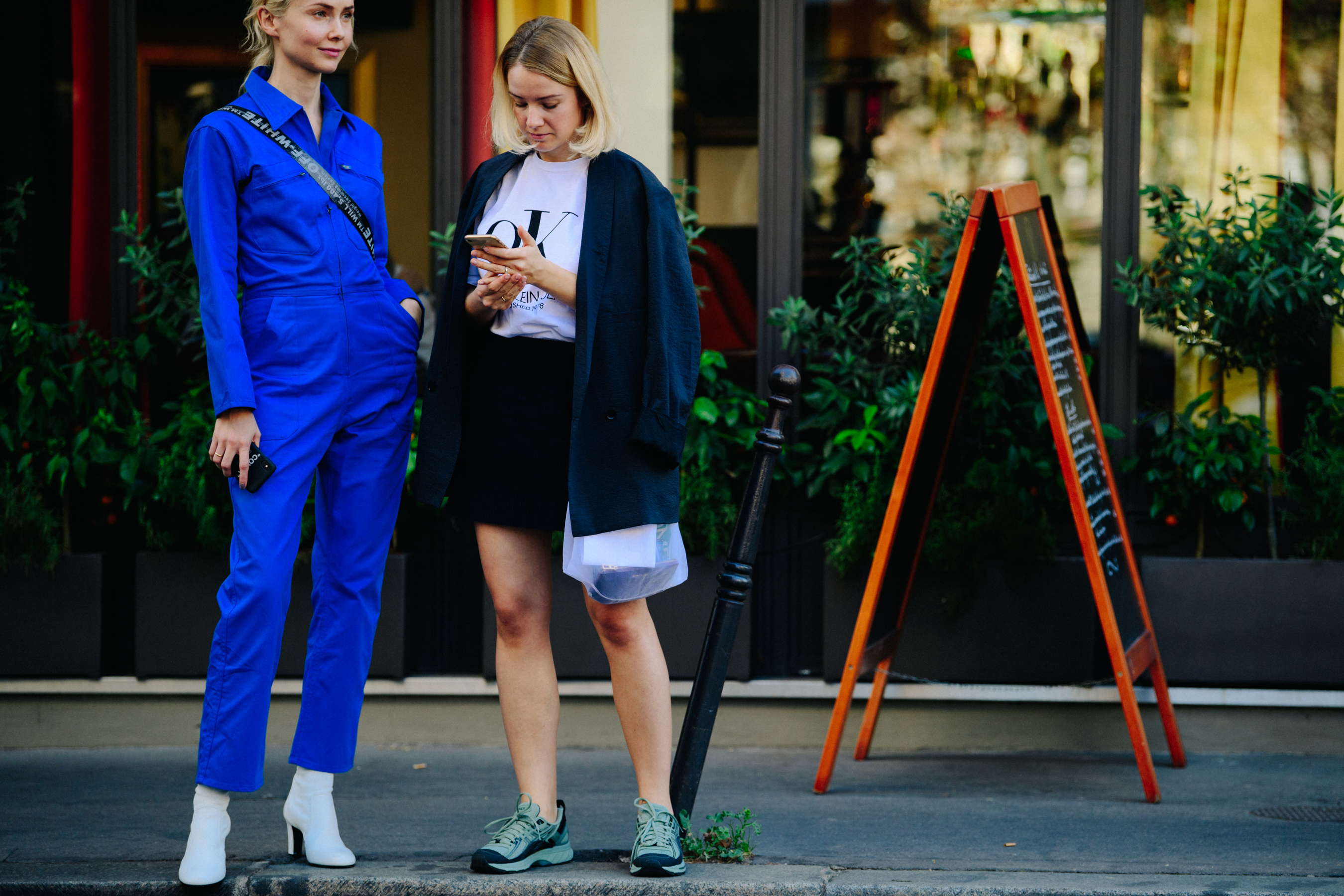 Russian women wearing blue