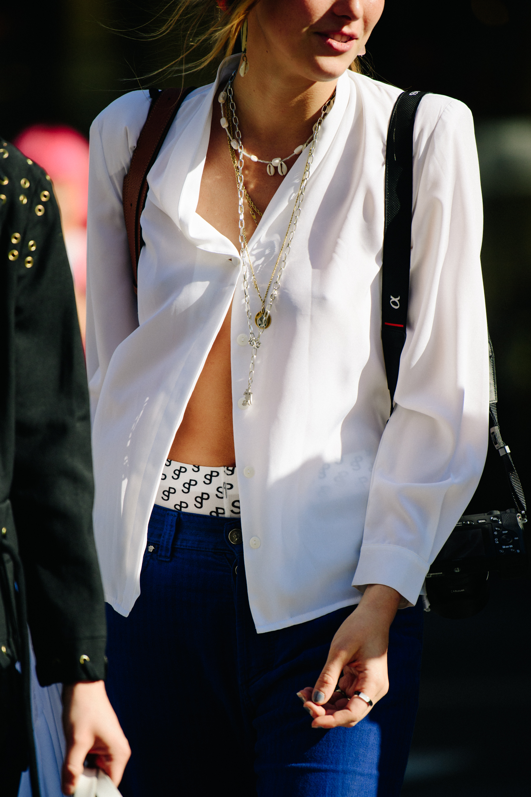 Woman wearing white shirt