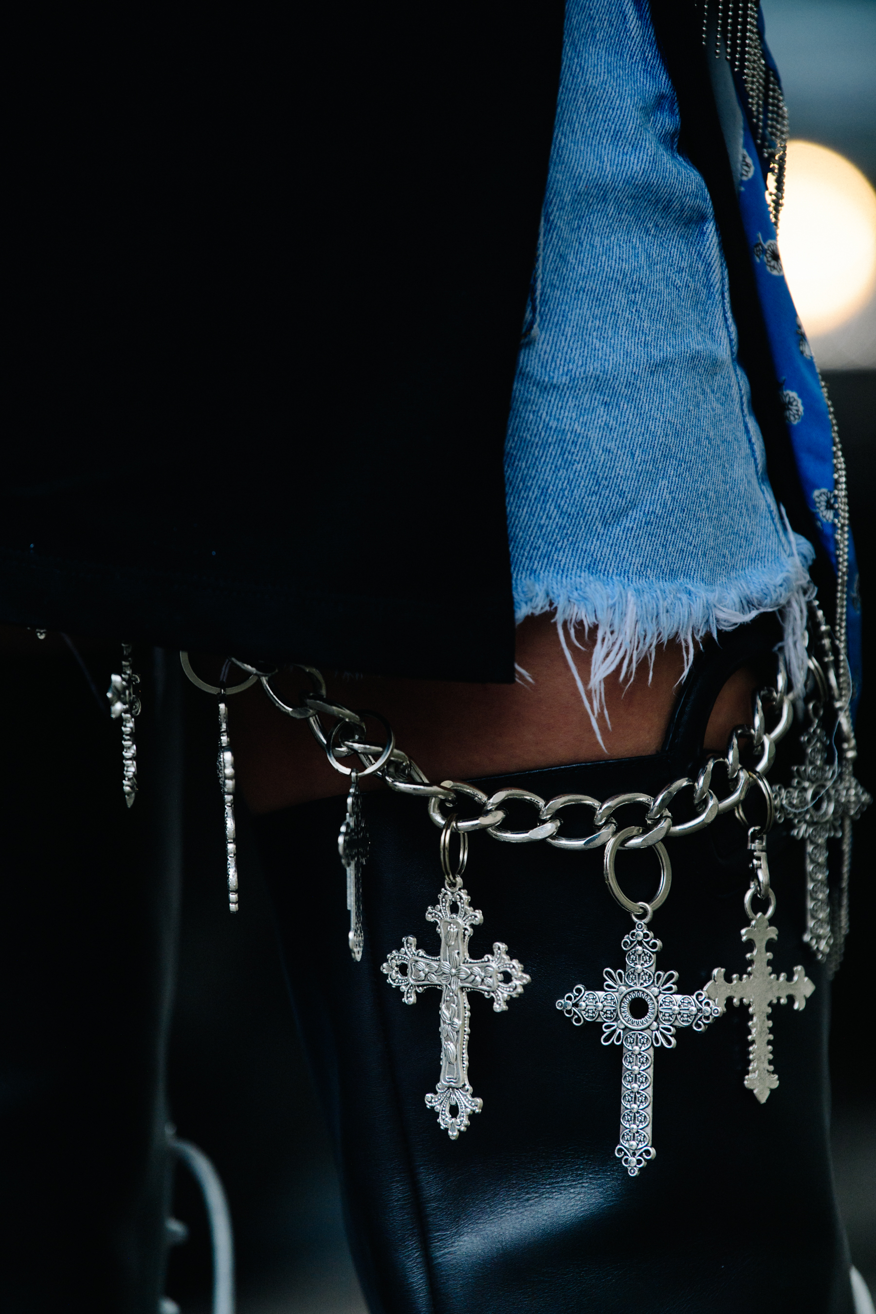 Woman wearing silver jewellery