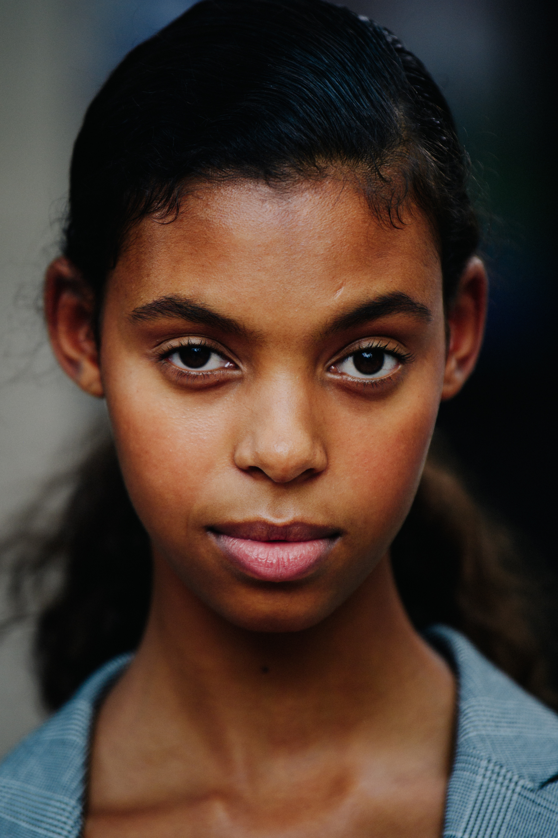 Portrait of model with dark eyes