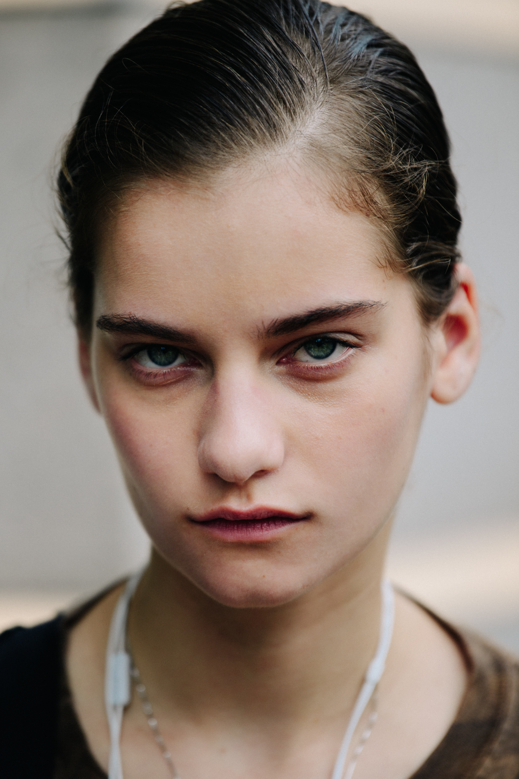 Portrait of model with green eyes