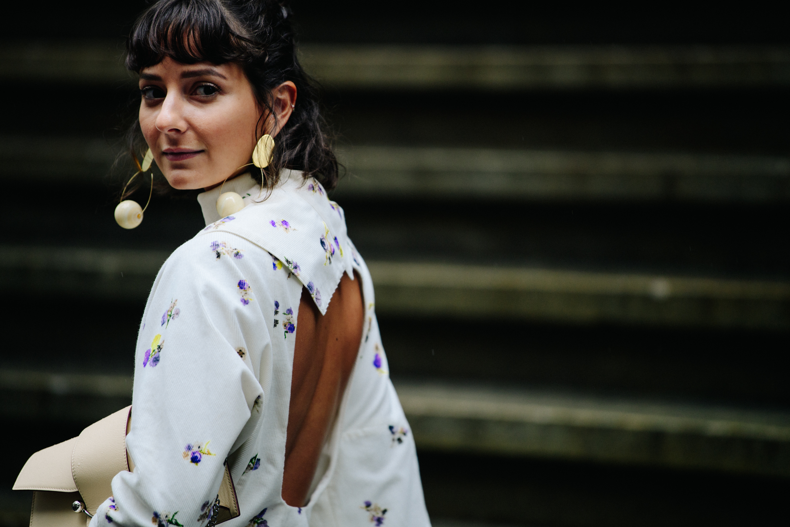 Woman wearing floral dress