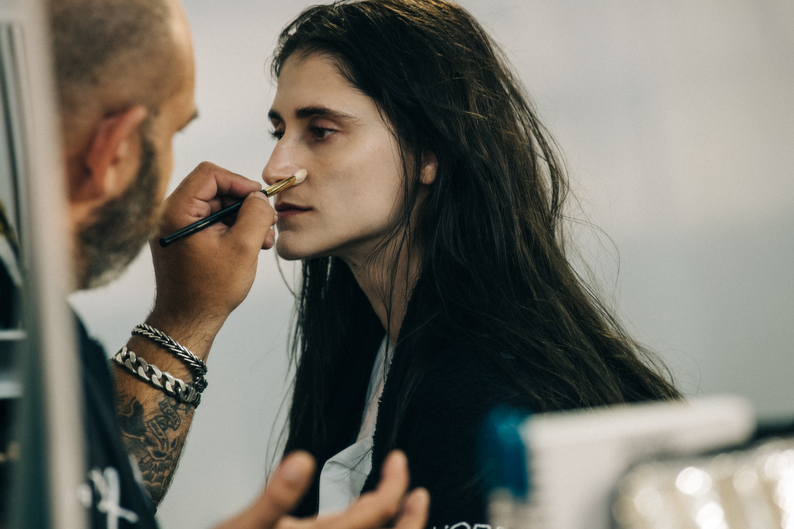 Daiane Conterato backsatge at Haider Ackermann
