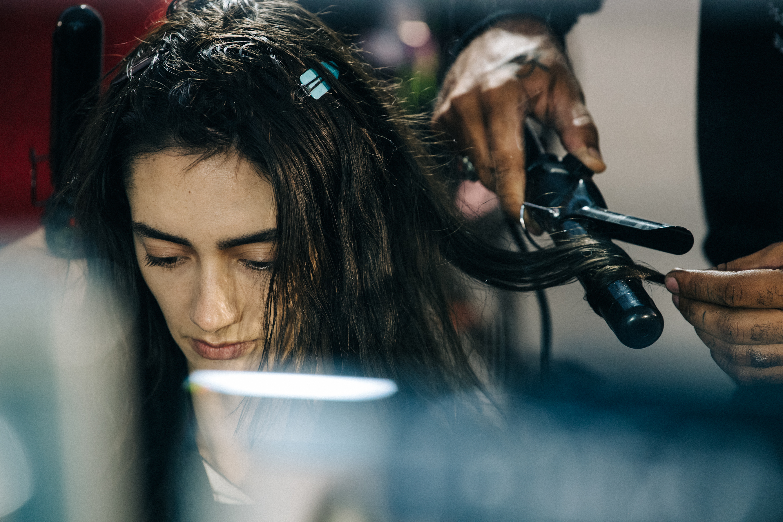 Amanda Googe backstage at Haider Ackermann