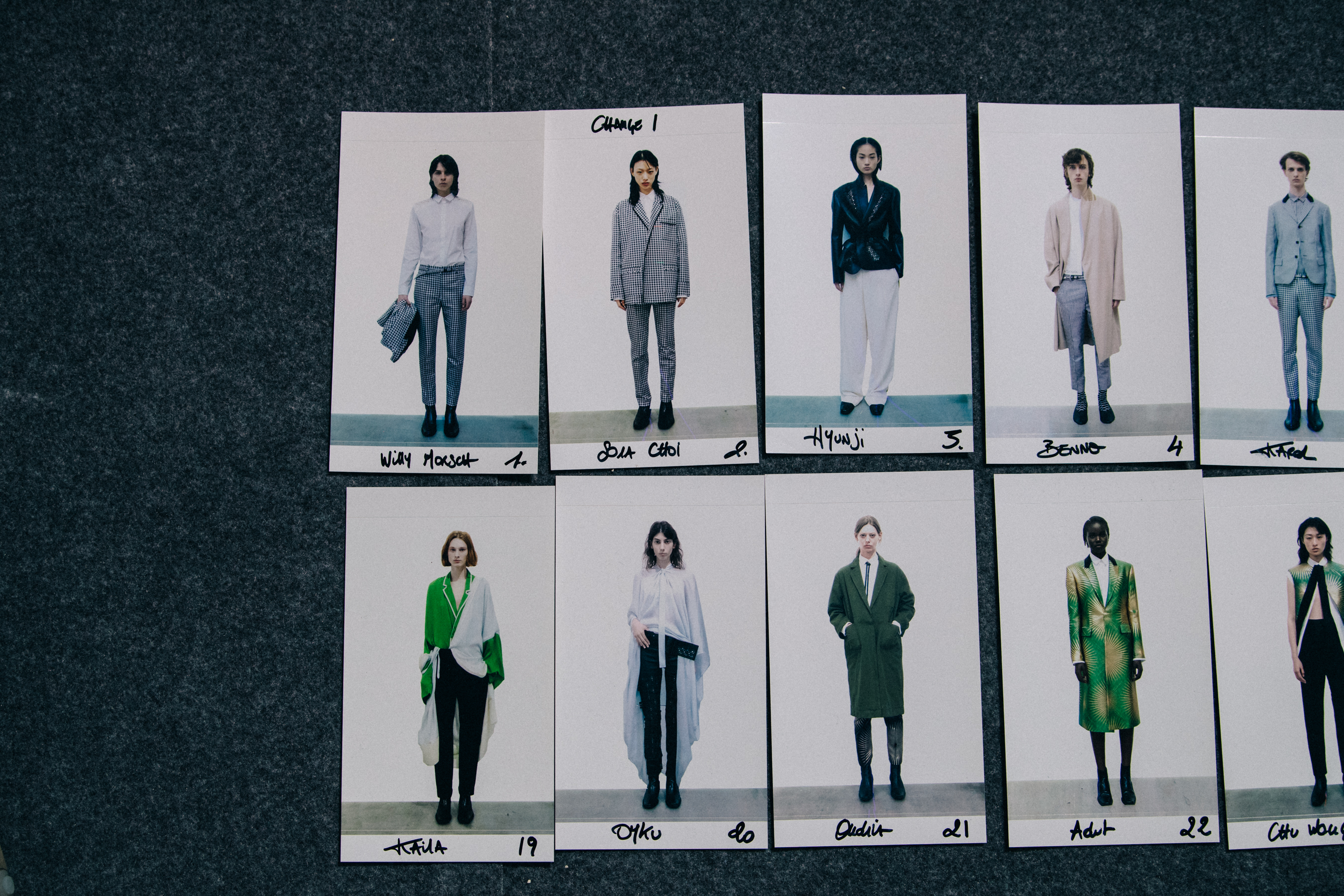 Model board backstage at Haider Ackermann