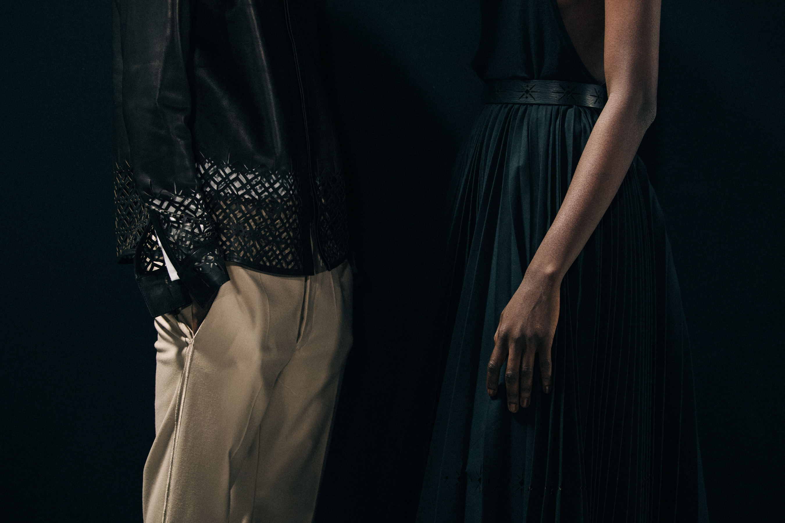 Fatou Jobe backstage at Haider Ackermann