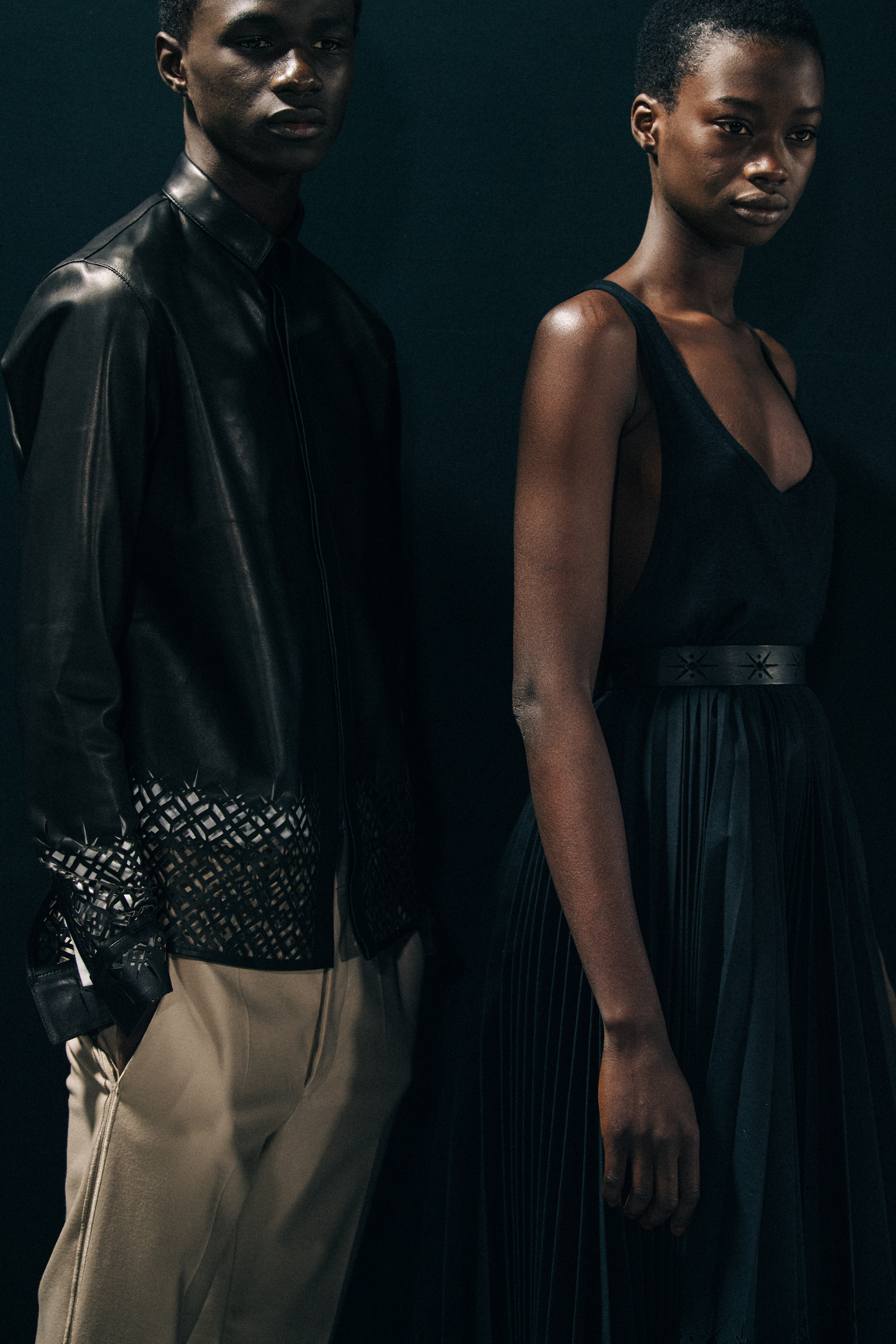 Fatou Jobe backstage at Haider Ackermann
