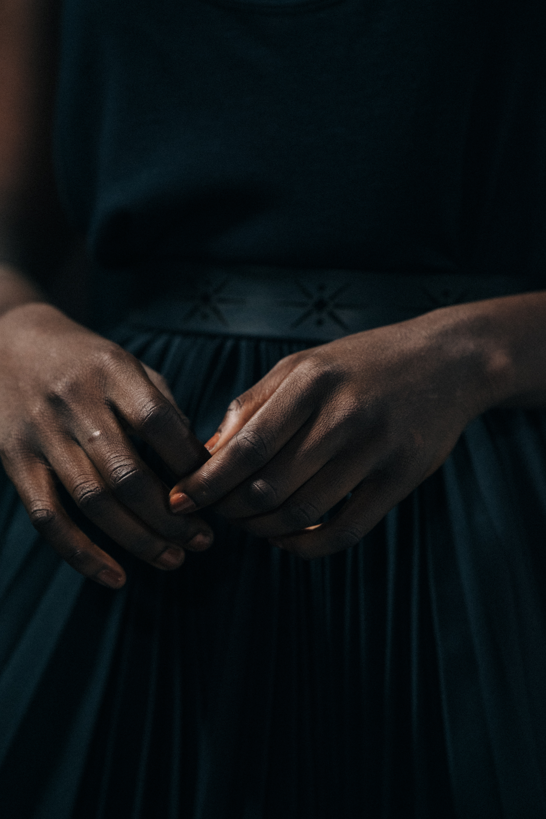 Fatou Jobe backstage at Haider Ackermann