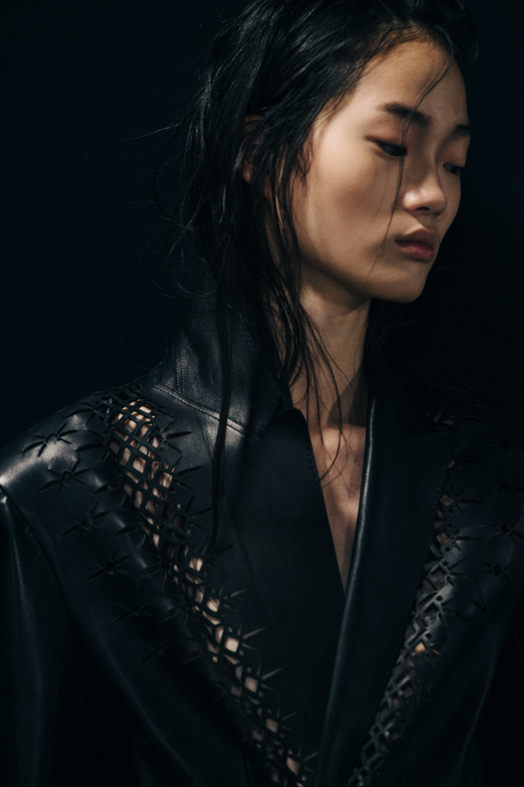Hyun Ji Shin backstage at Haider Ackermann