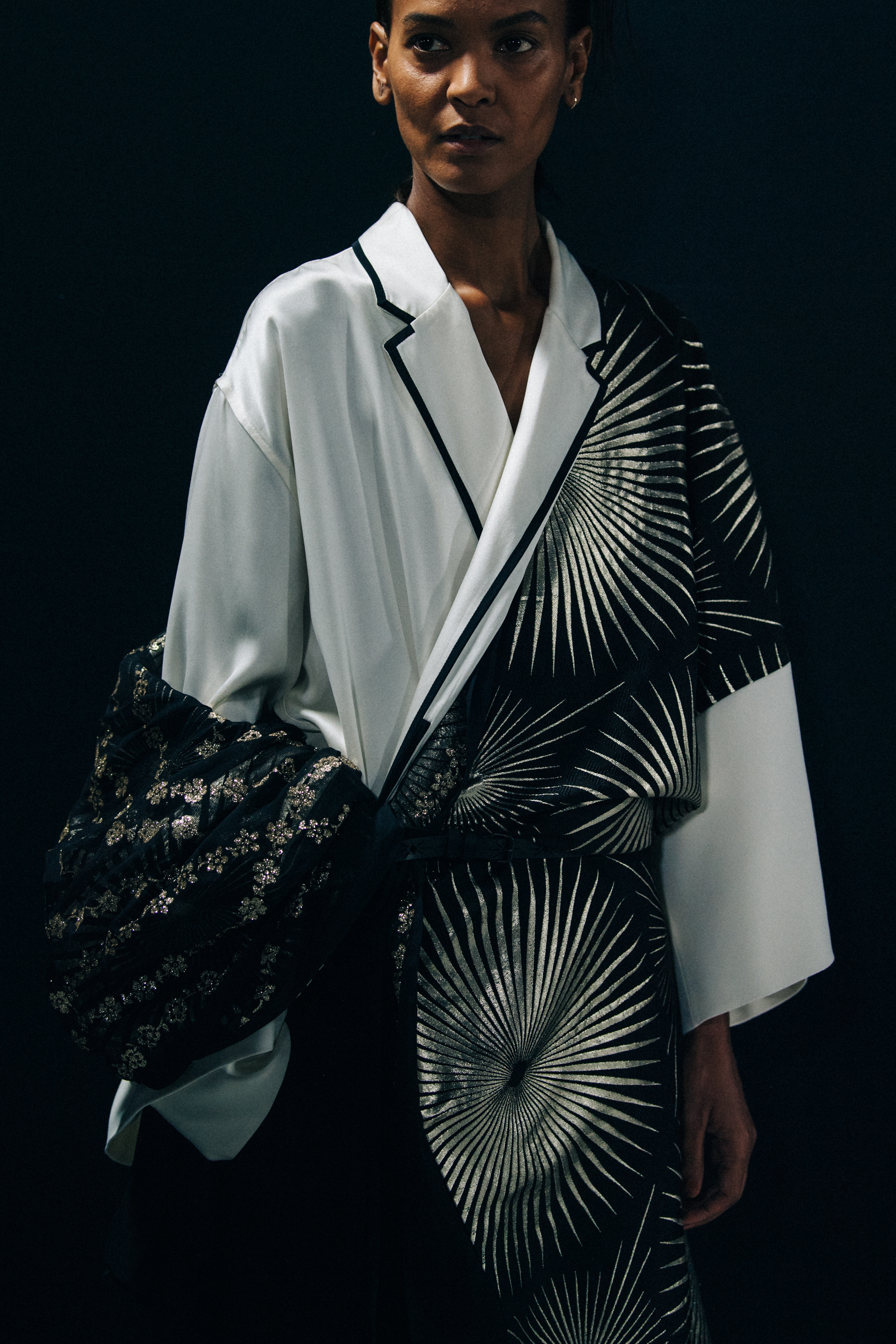Liya Kebede backstage at Haider Ackermann