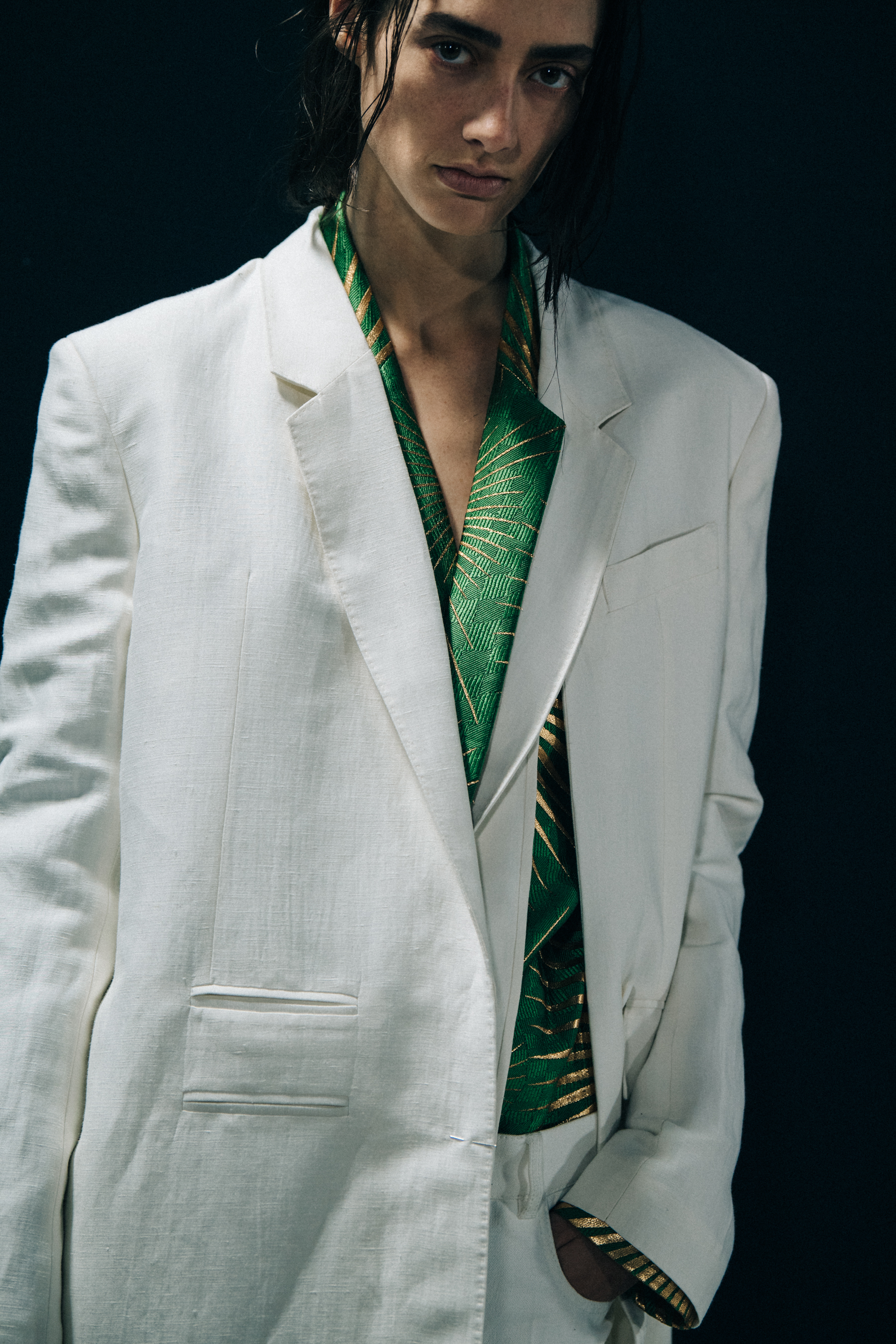 Amanda Googe backstage at Haider Ackermann