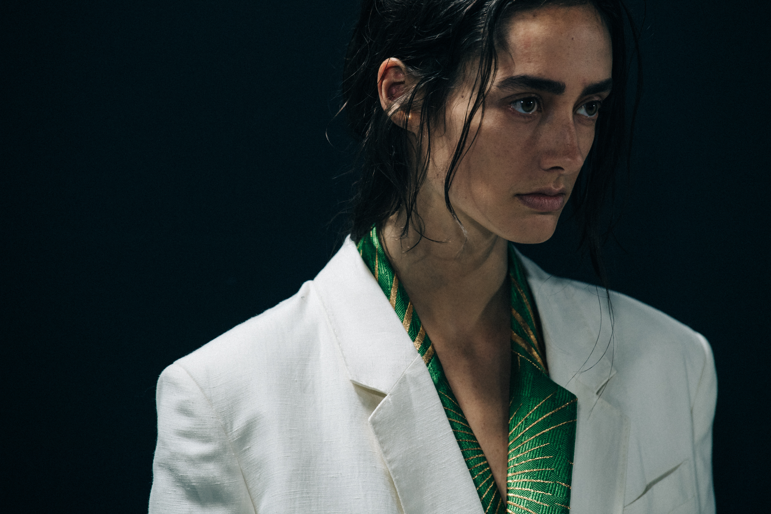 Amanda Googe backstage at Haider Ackermann