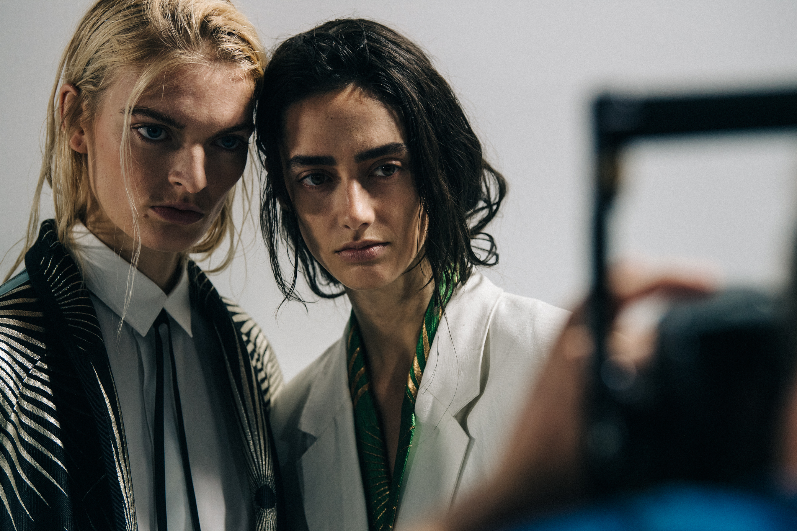 Amanda Googe backstage at Haider Ackermann