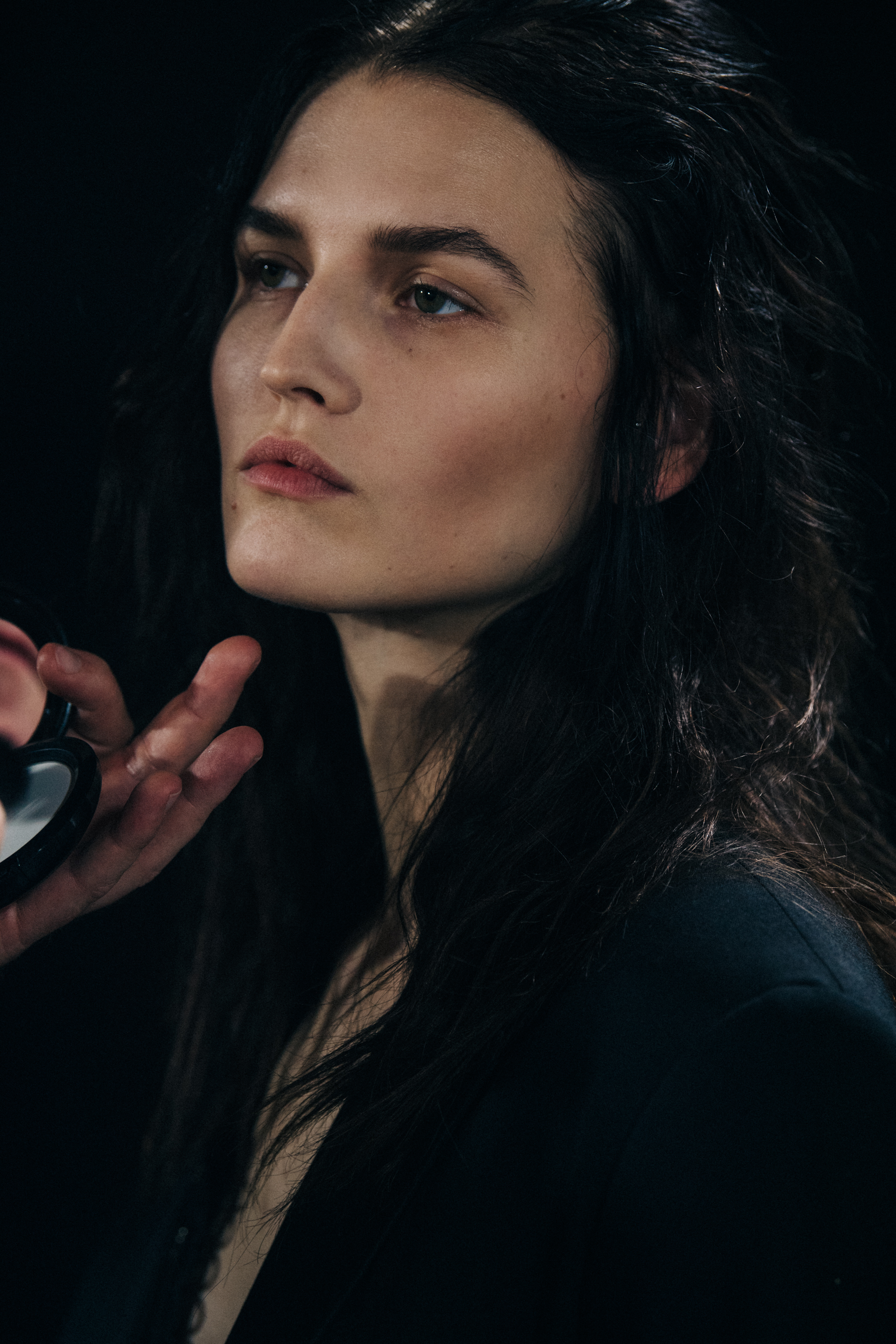 Katlin Aas backstage at Haider Ackermann
