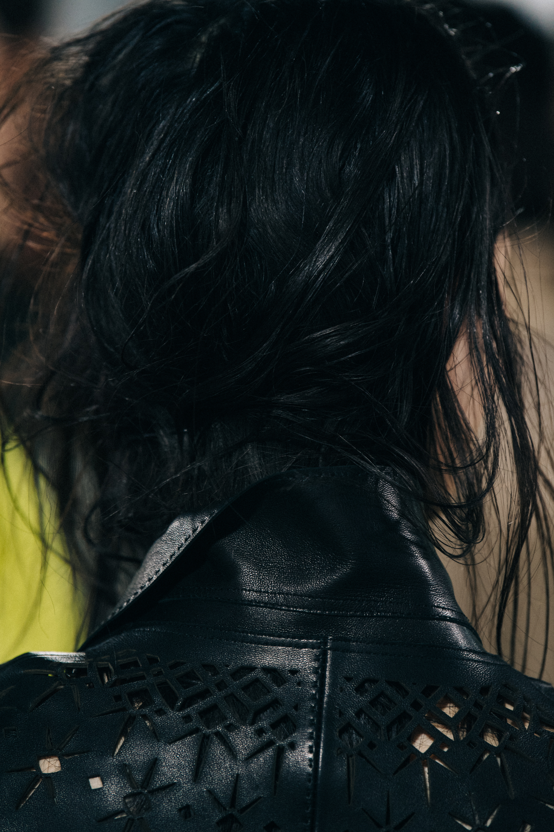Hyun Ji Shin backstage at Haider Ackermann