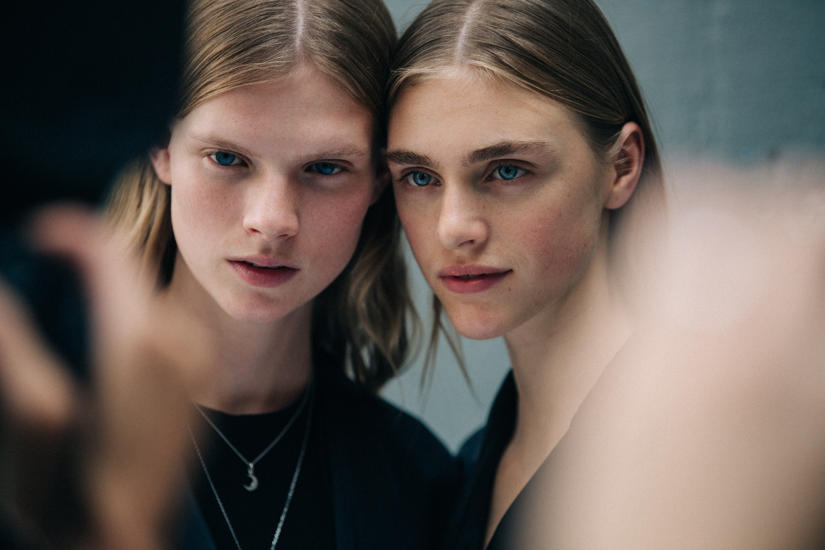 Sara Eirud backstage at Jil Sander