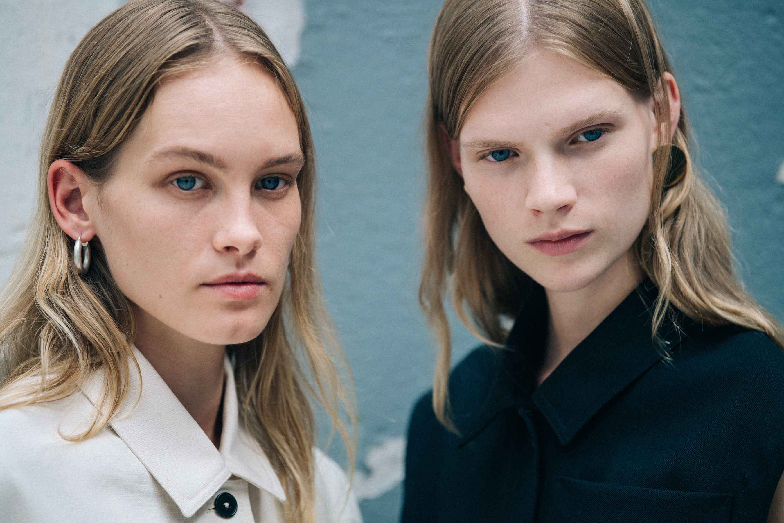 Sara Eirud backstage at Jil Sander