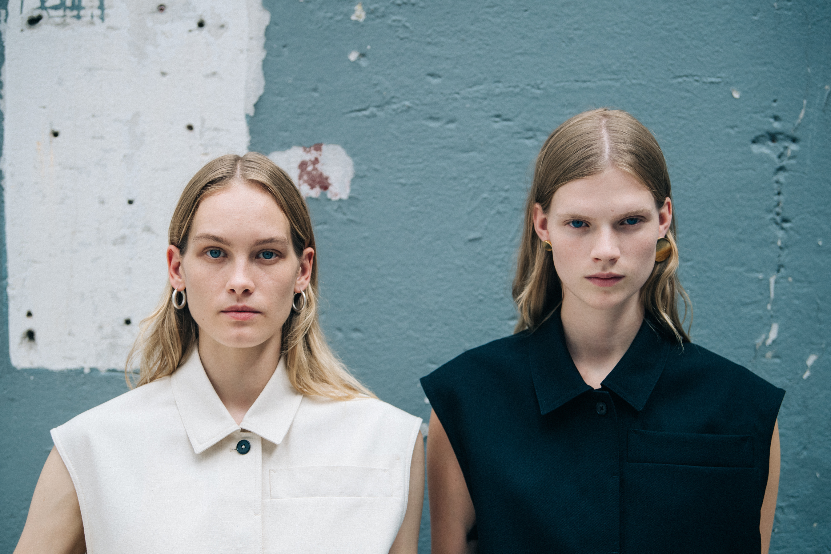 Sara Eirud backstage at Jil Sander