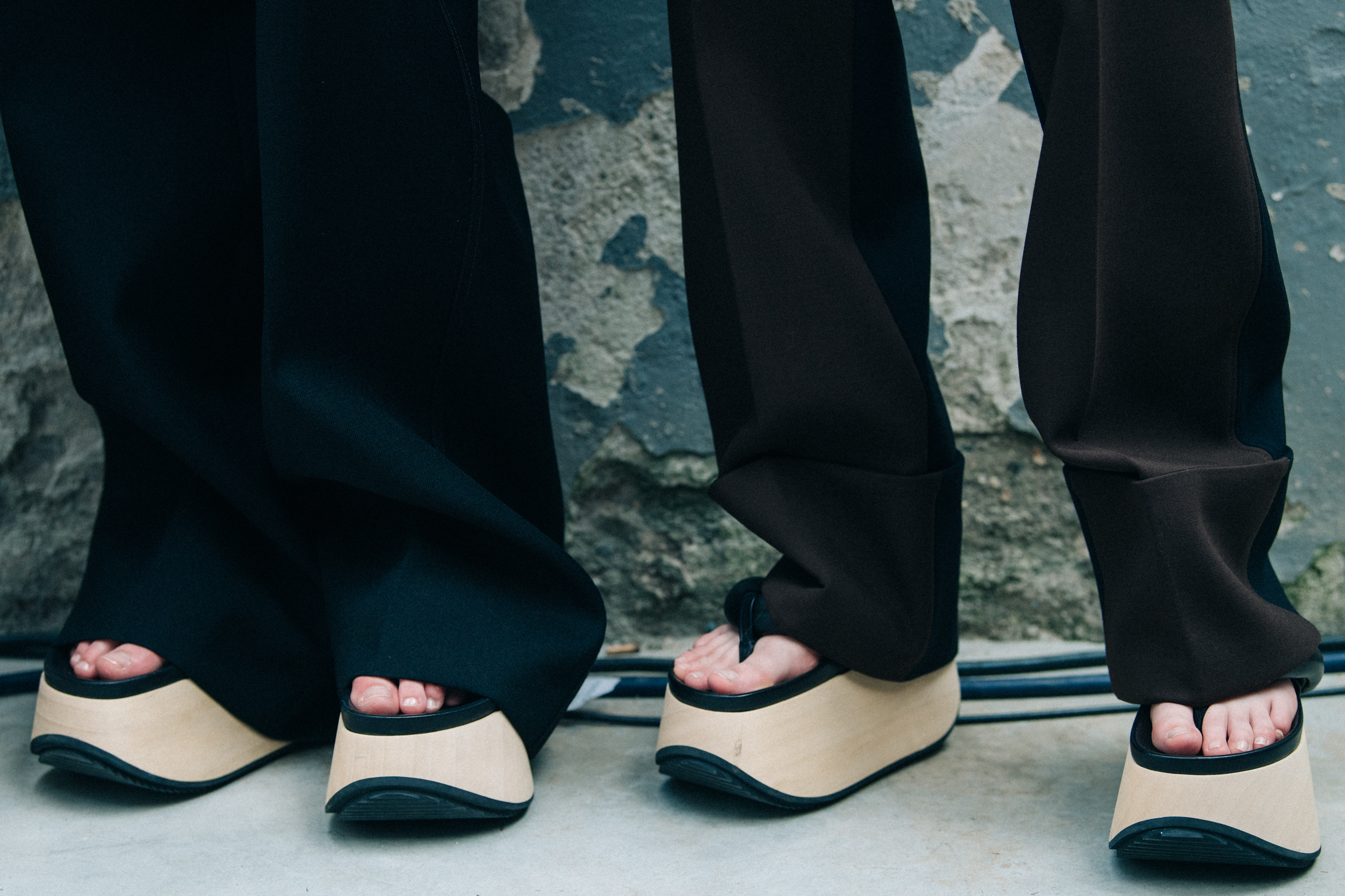 Models wearing Jil Sander sandals