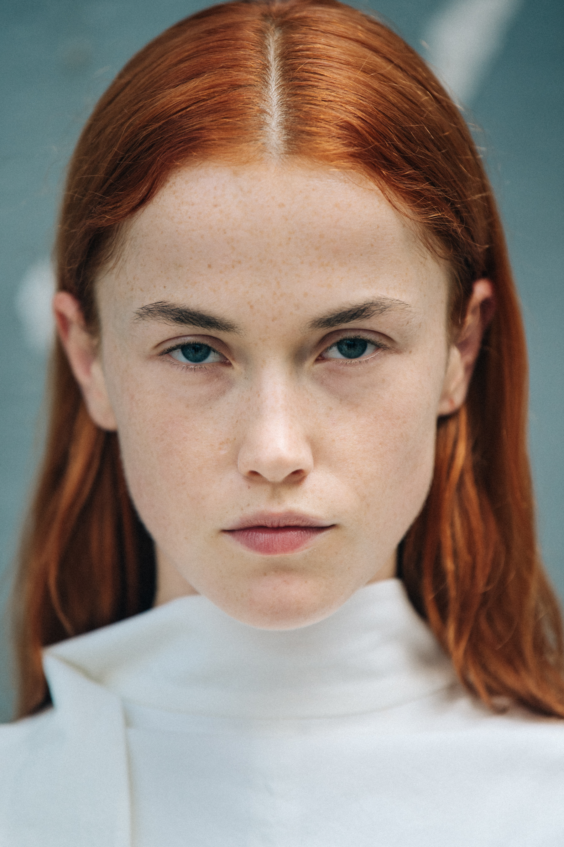 Portrait of model with red hair