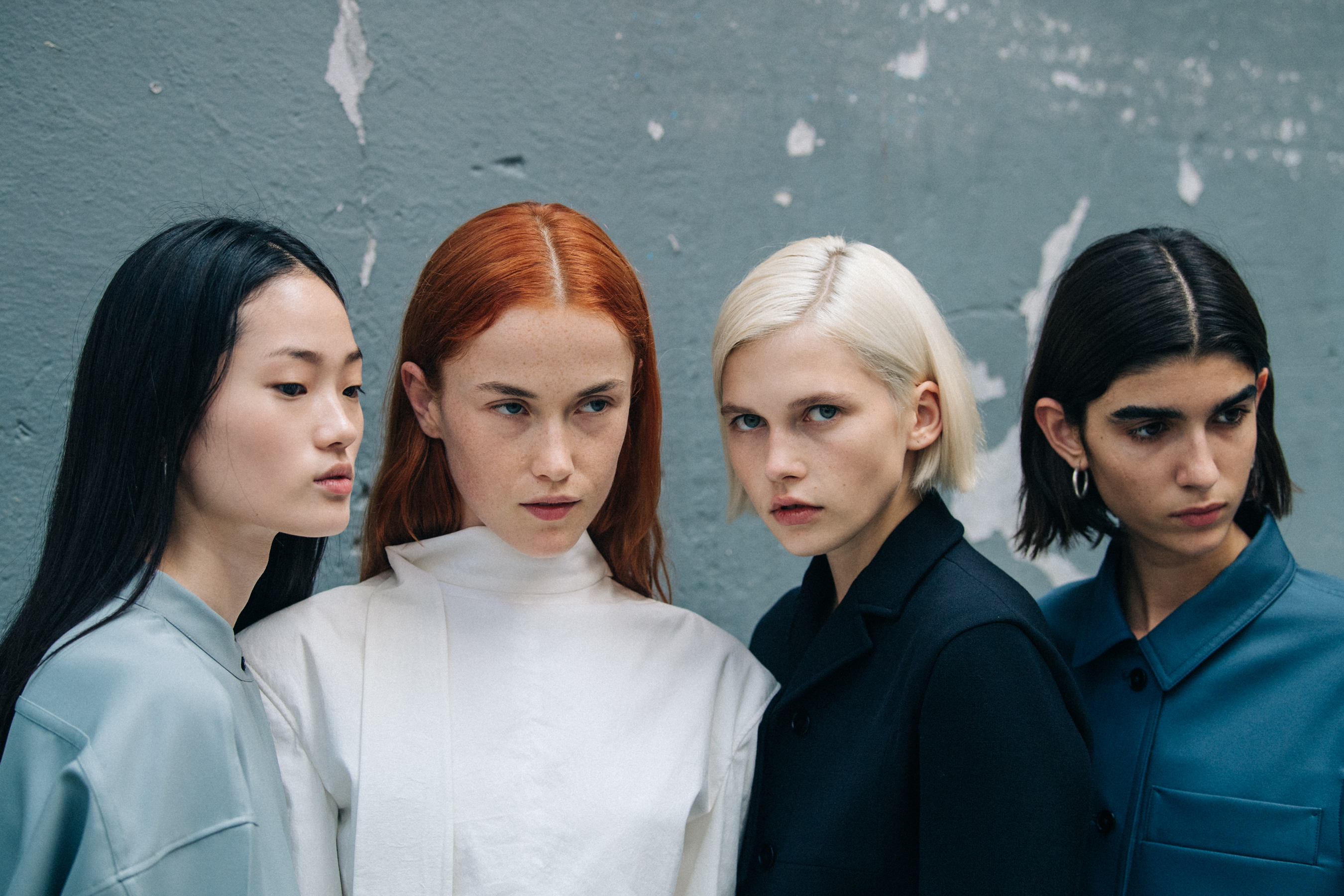 Hyun Ji Shin backstage at Jil Sander
