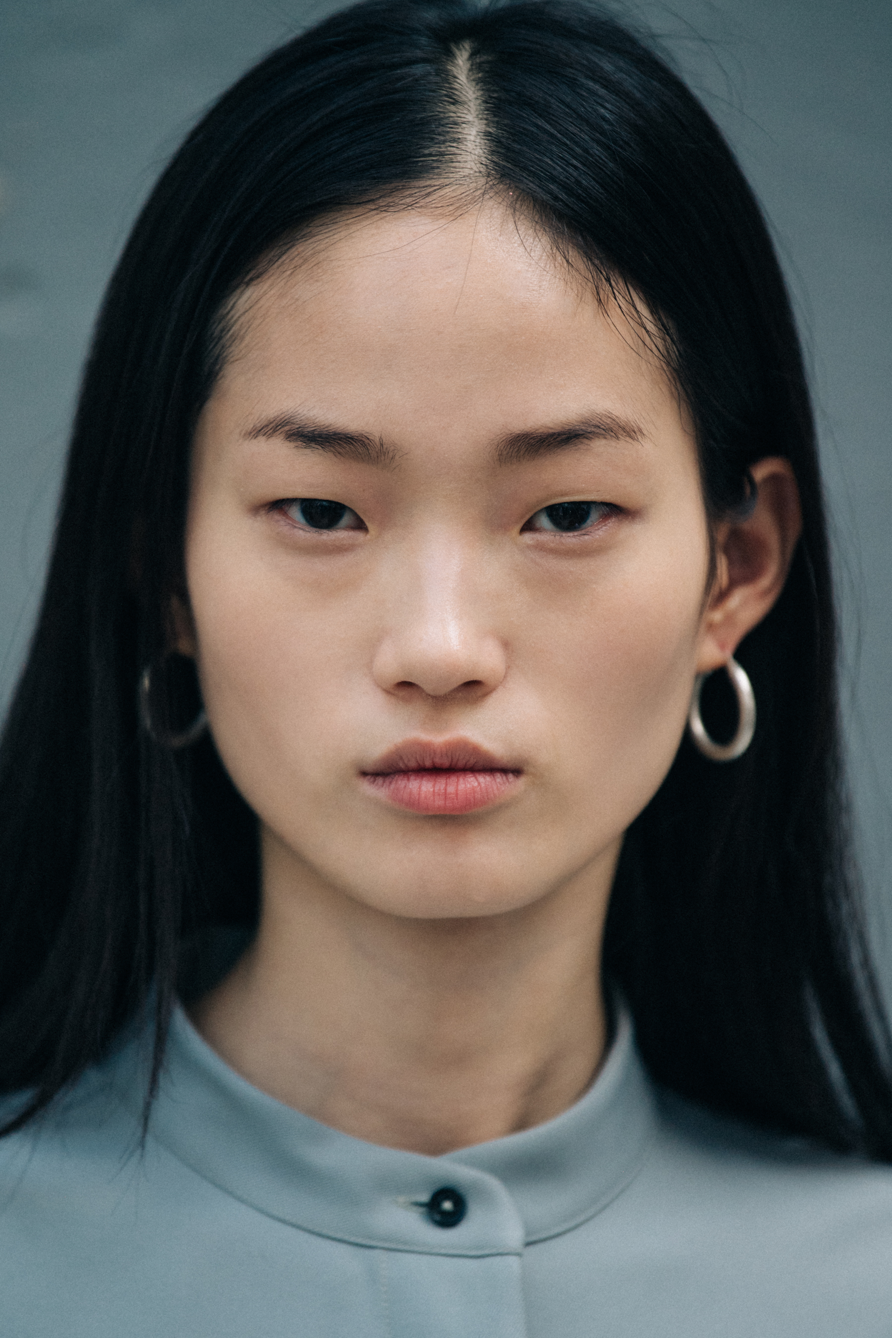 Hyun Ji Shin backstage at Jil Sander