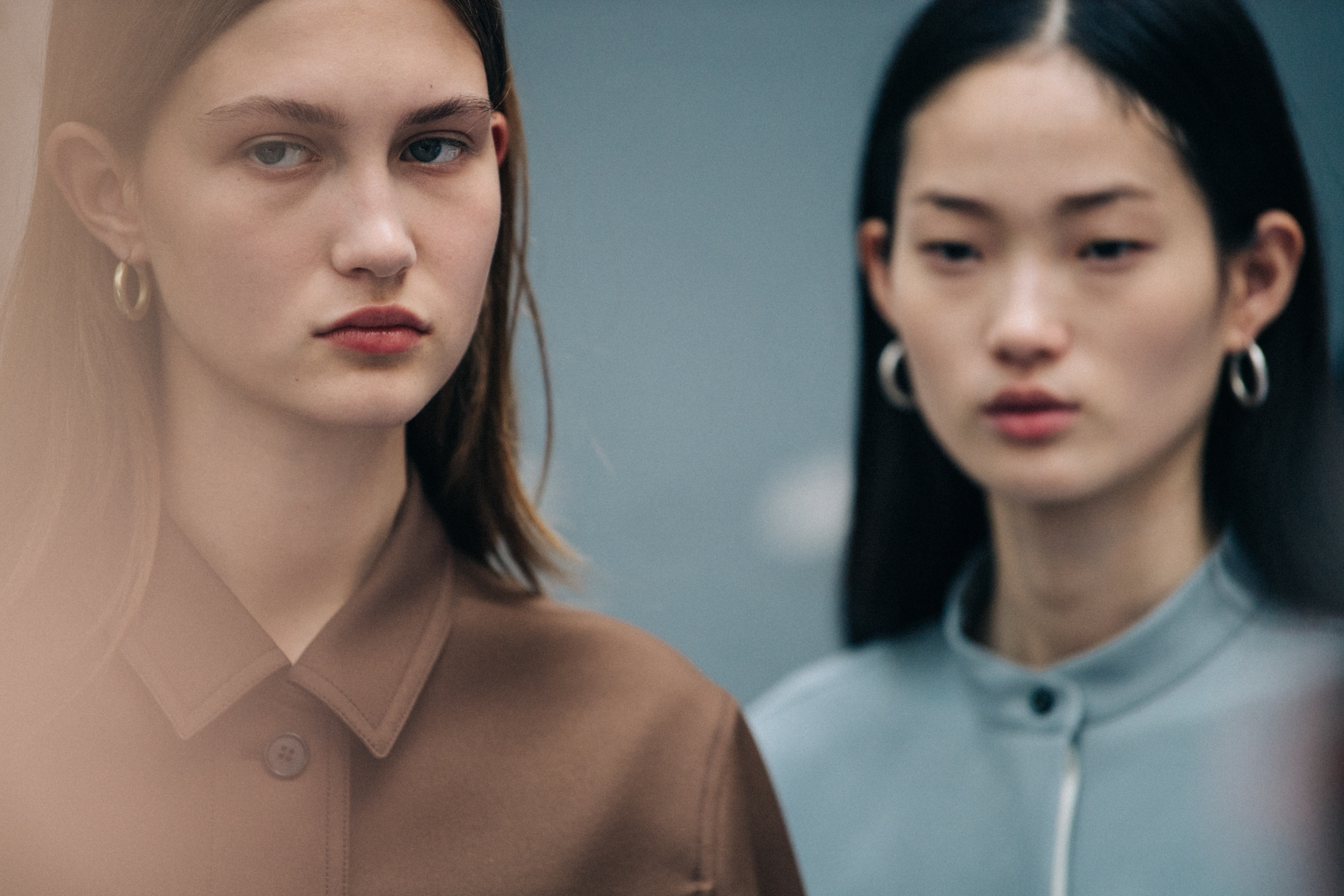 Hyun Ji Shin backstage at Jil Sander