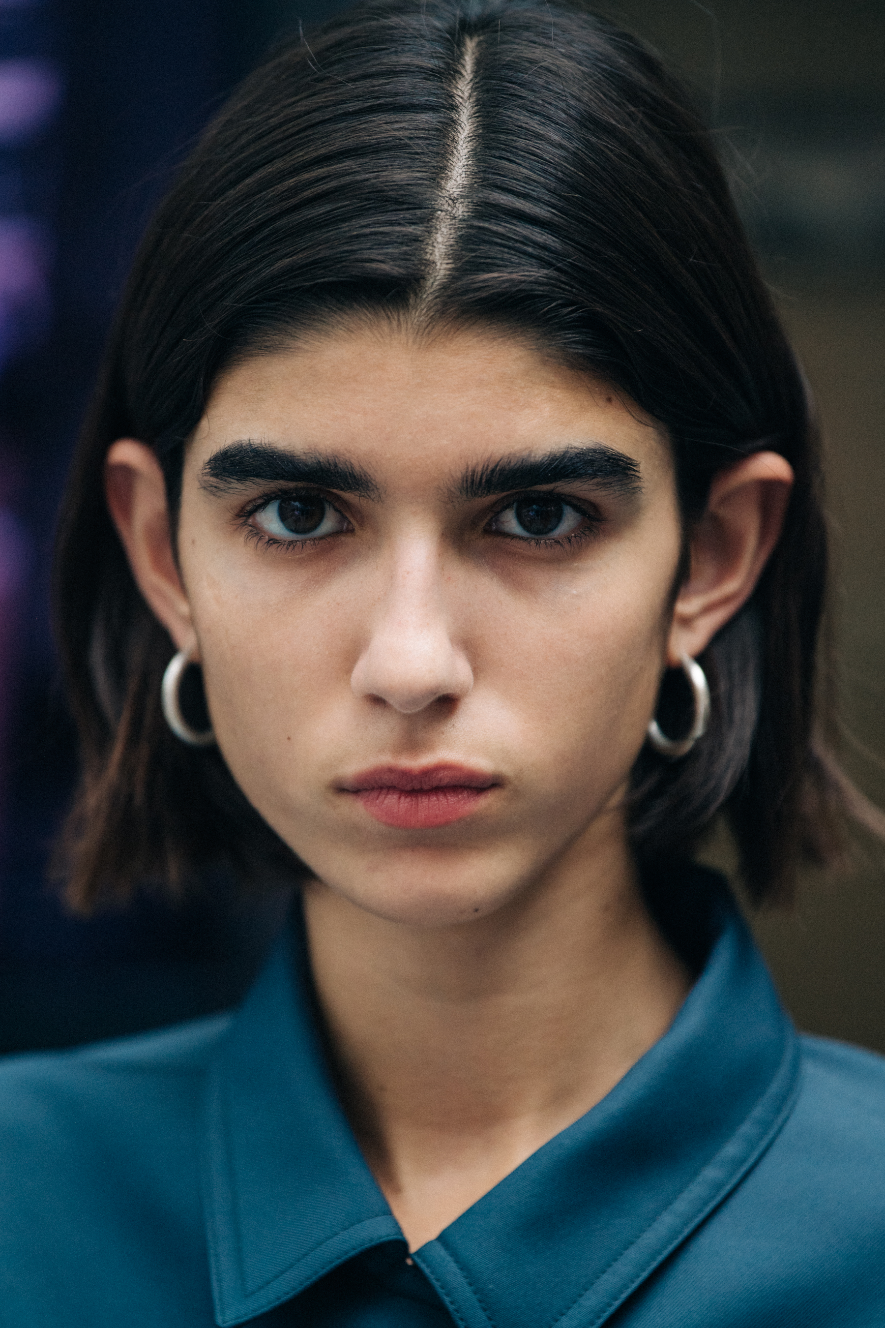 Portrait of model with brown hair